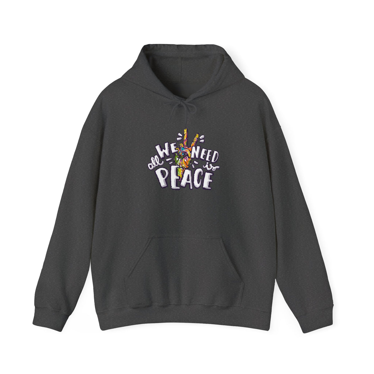 Hoodie — 'We Need Peace' Floral Peace Sign Graphic Hoodie