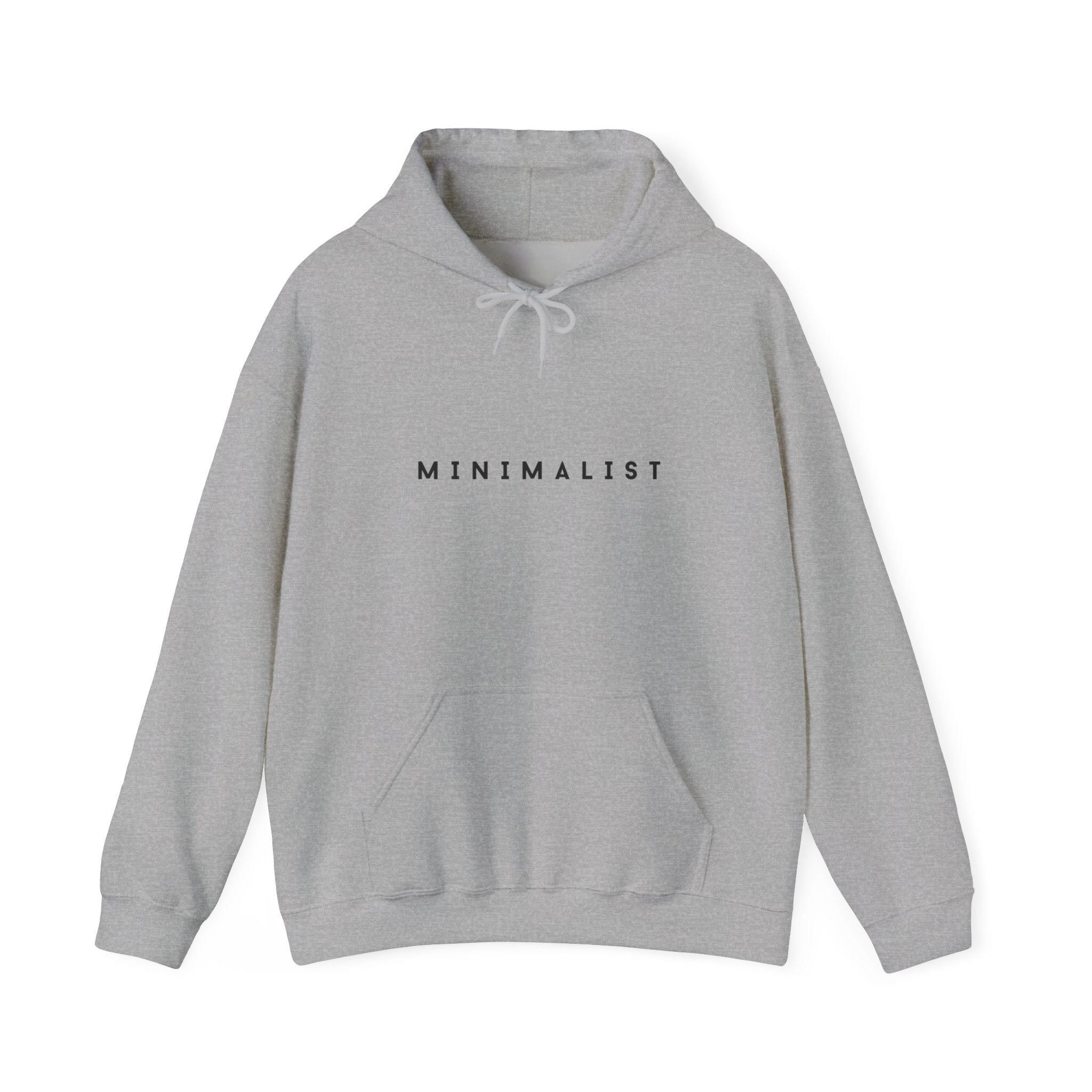 Minimalist Hoodie — Clean White 'MINIMALIST' Graphic Hooded Sweatshirt