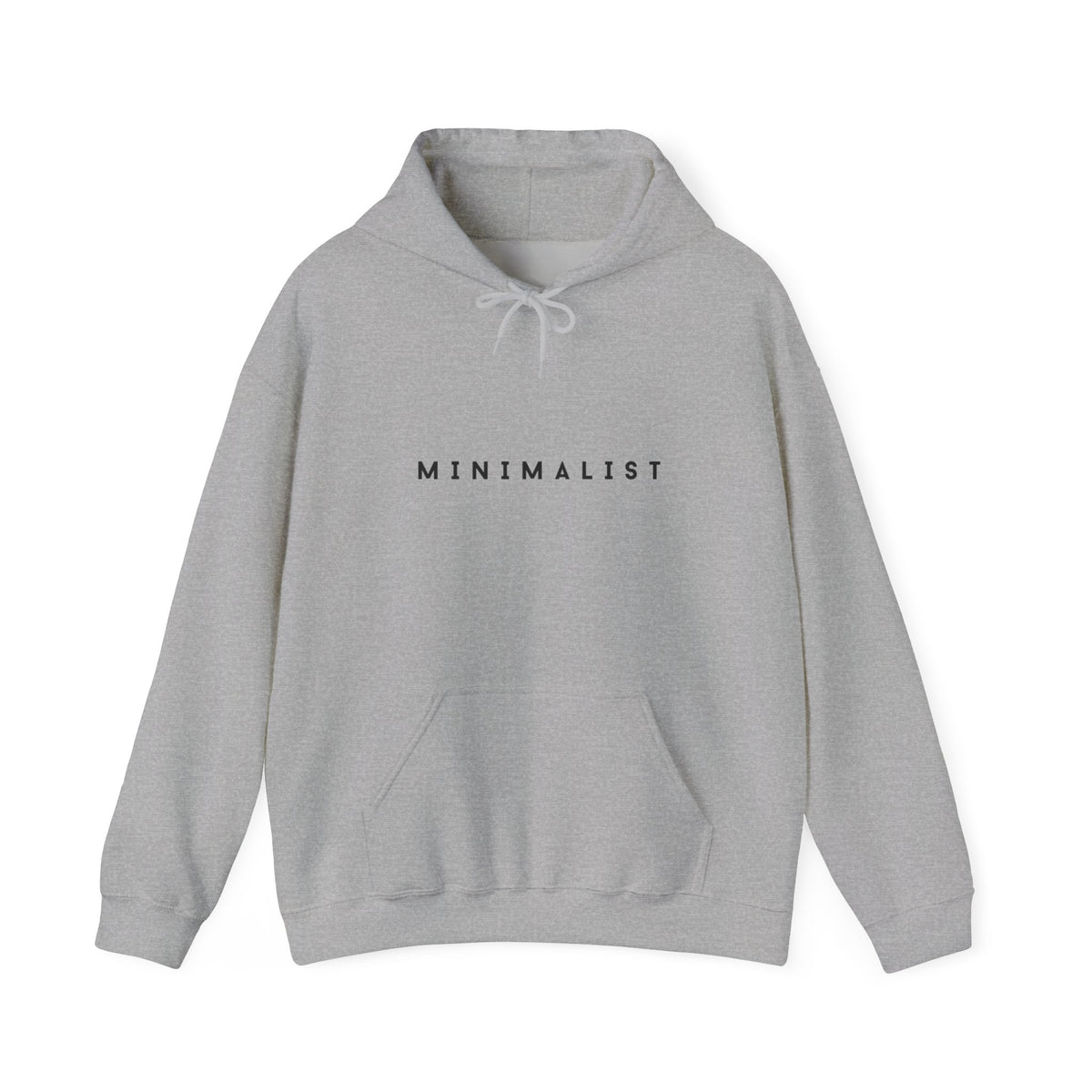 Minimalist Hoodie — Clean White 'MINIMALIST' Graphic Hooded Sweatshirt
