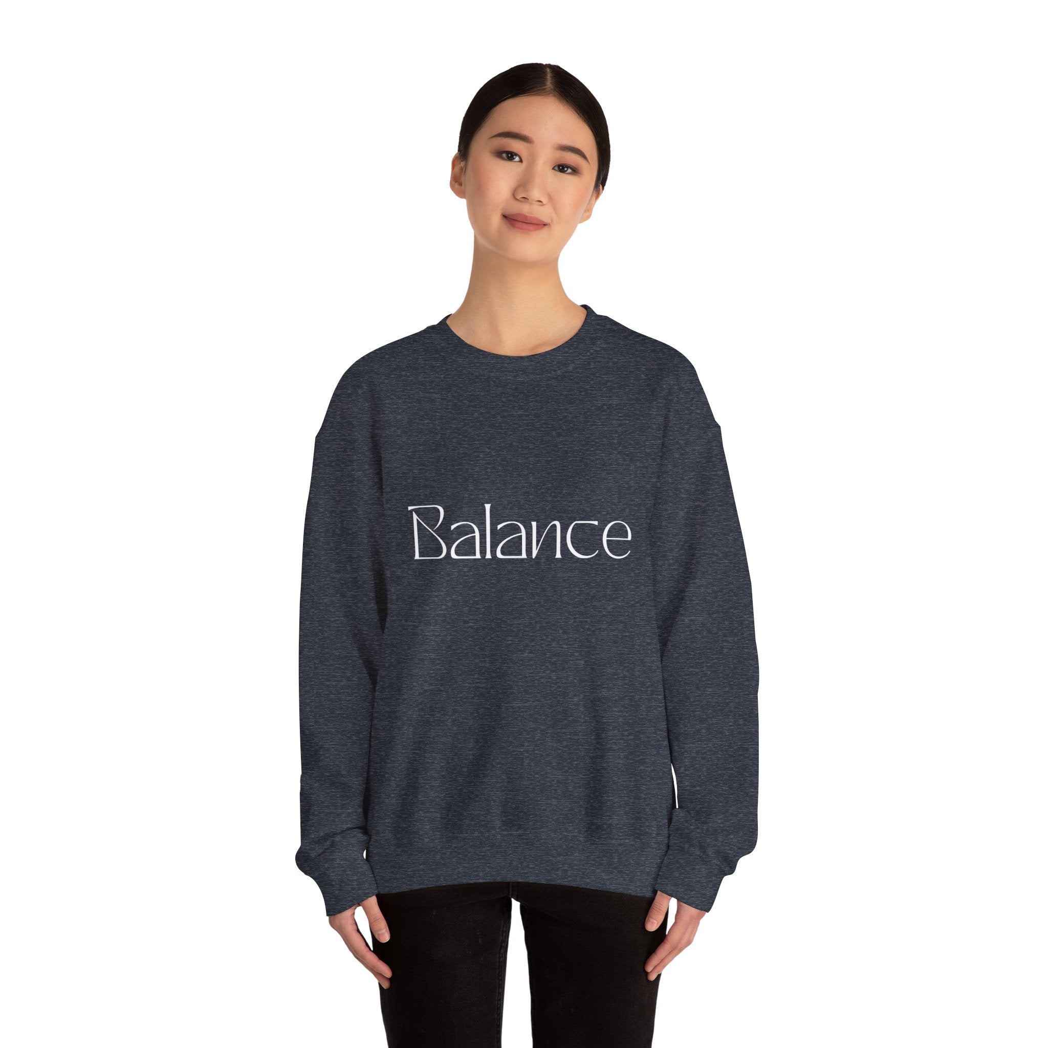 Balance Crewneck Sweatshirt — Minimal Wellness Graphic Sweatshirt