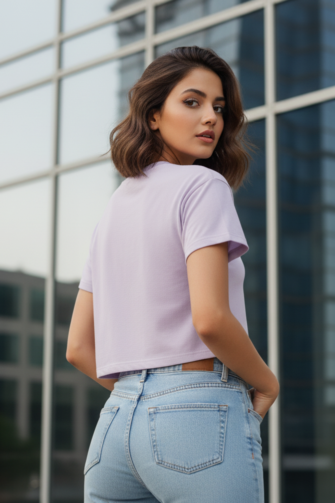Women's I Made It Awkward Lavender Crop Top