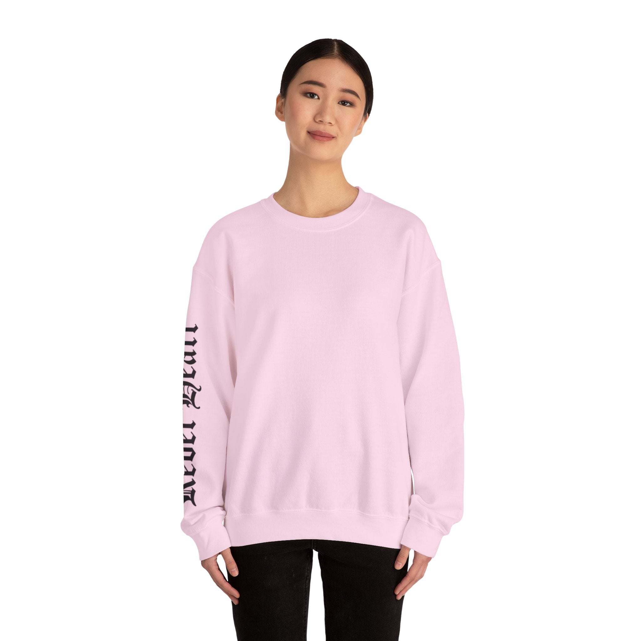 Crewneck Sweatshirt — Gothic 'Heal Each' Sleeve Script