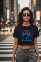 Women's Friends Bond Black Crop Top