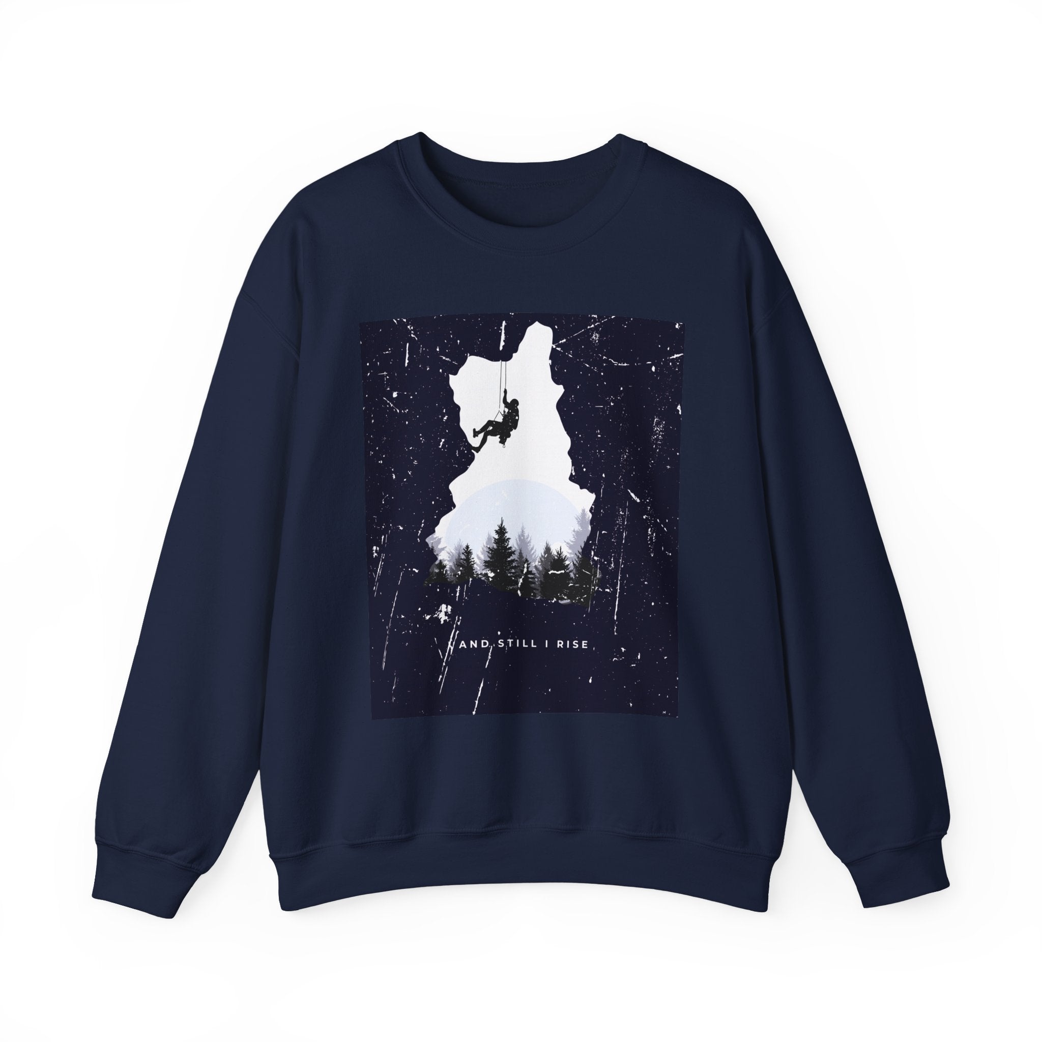 Climbing Silhouette Crewneck Sweatshirt — “Climb. Chill. Repeat.” Mountain Graphic