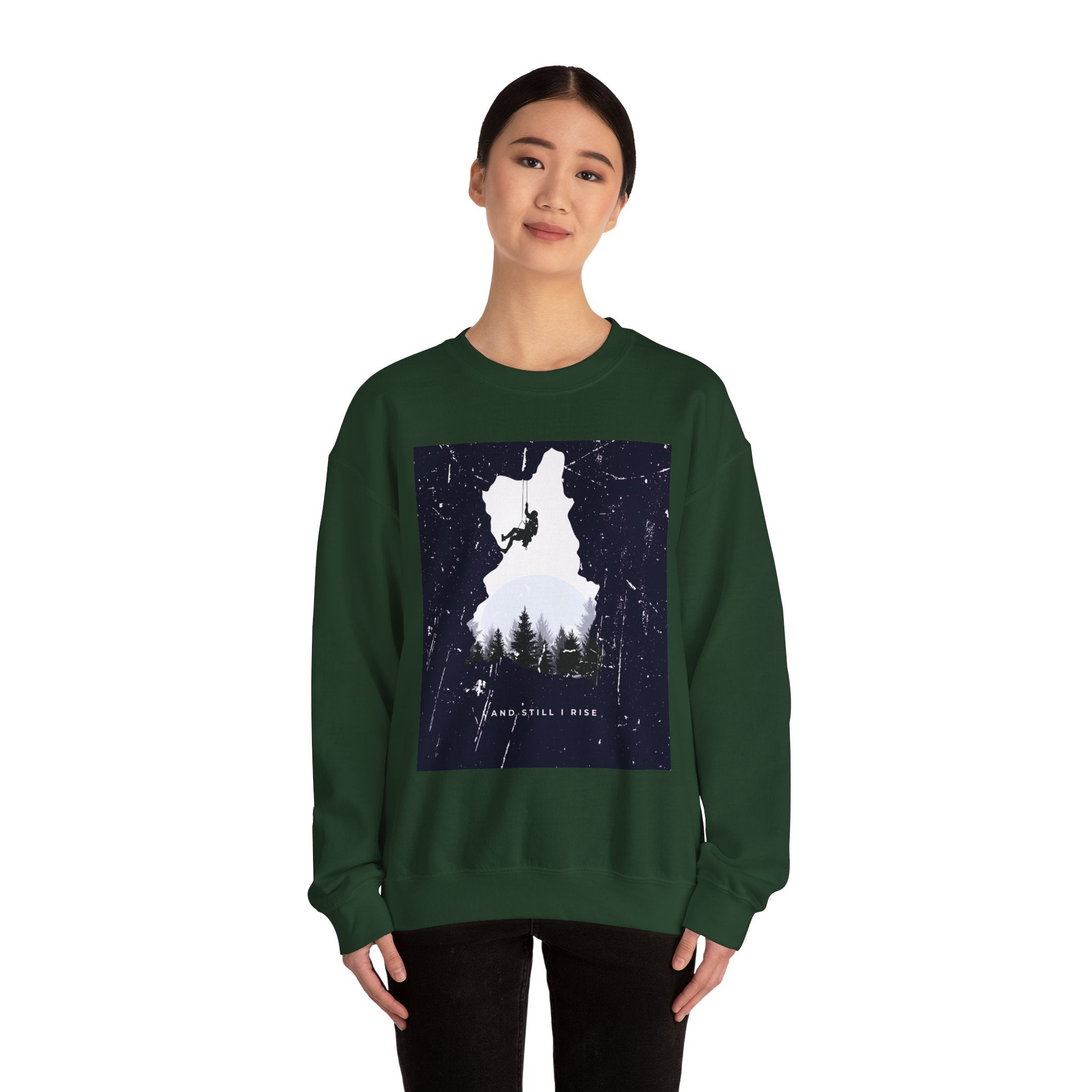 Climbing Silhouette Crewneck Sweatshirt — “Climb. Chill. Repeat.” Mountain Graphic