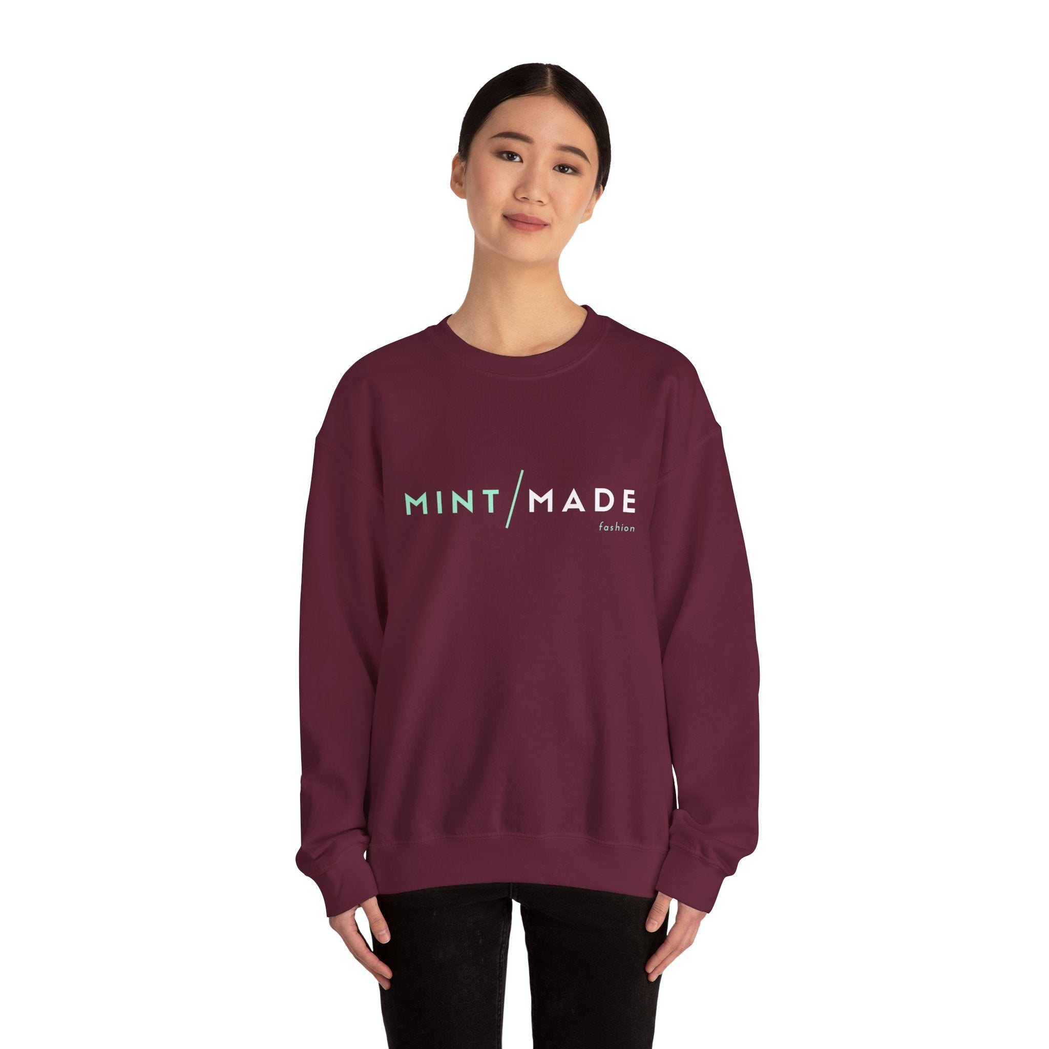 Mint Made Crewneck Sweatshirt — Minimal Logo Cozy Pullover