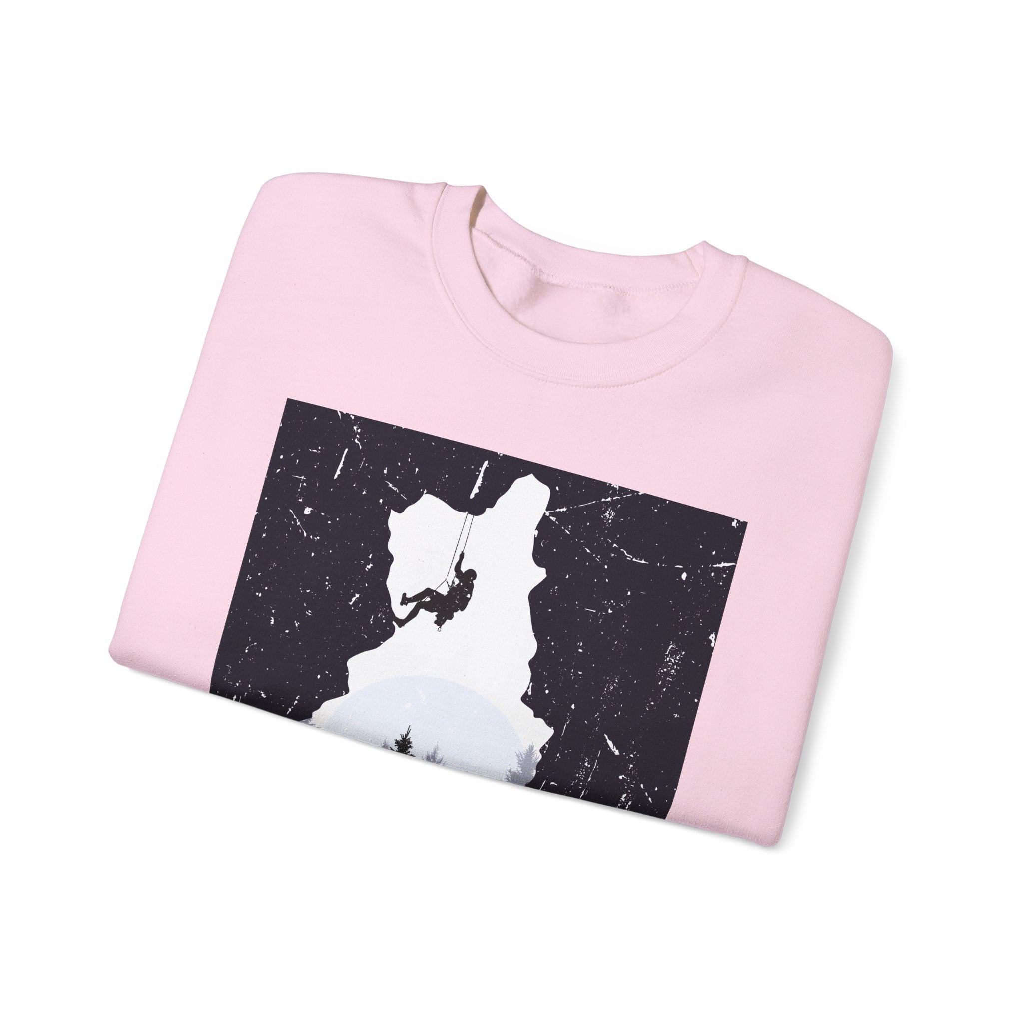 Climbing Silhouette Crewneck Sweatshirt — “Climb. Chill. Repeat.” Mountain Graphic