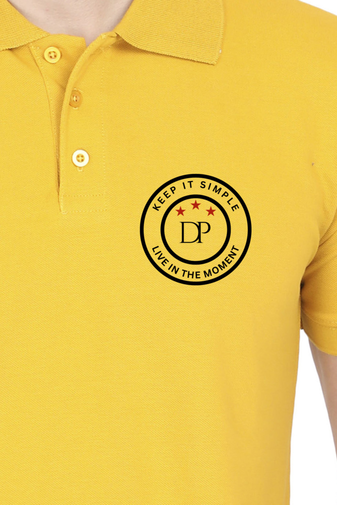 Men's "Drapelet" Stamp Design Polo T-shirt