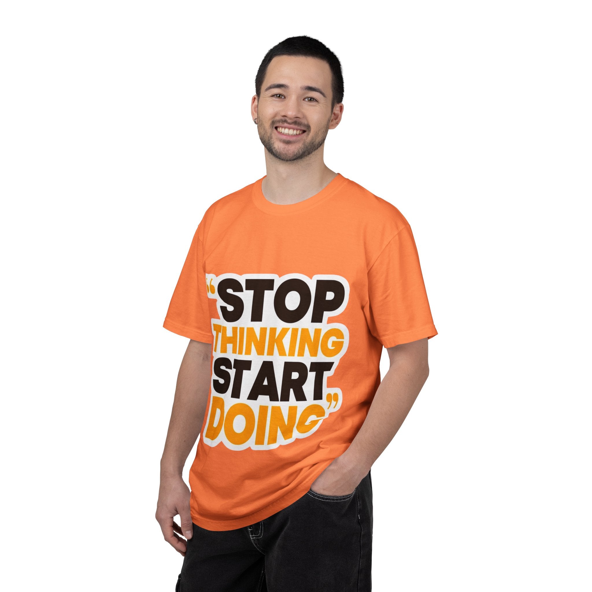 Motivational Tee - "Stop Thinking Start Doing" Graphic T-Shirt