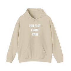 Hoodie — "Fun Fact: I Don't Care" Graphic Pullover