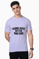 Unisex "Alcohol Tastes Better Than Tears" Lavendar Premium Supima T-Shirt