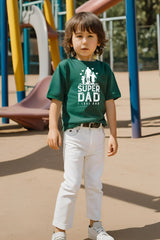 Boys Bottle Green Round Neck Half Sleeve Dad Love T-shirt