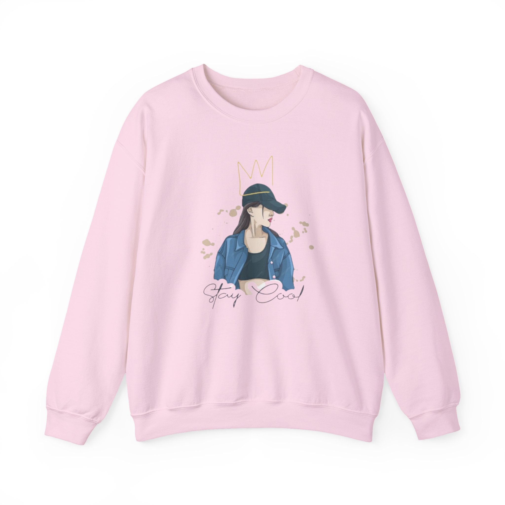 Stay Cool Girl Sweatshirt — Casual Graphic Crewneck for Teens & Young Women