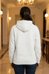 Unisex White Charming Illustrated Christmas Hoodie