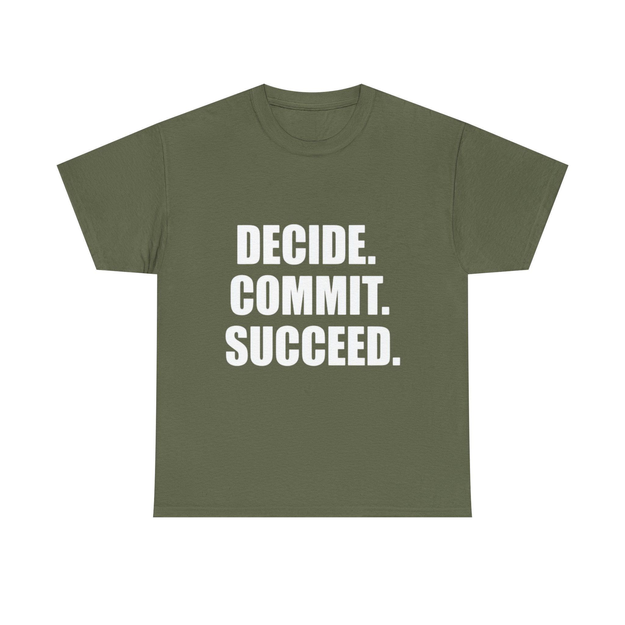 Decide. Commit. Succeed. Tee — Motivational Men's Black T-Shirt