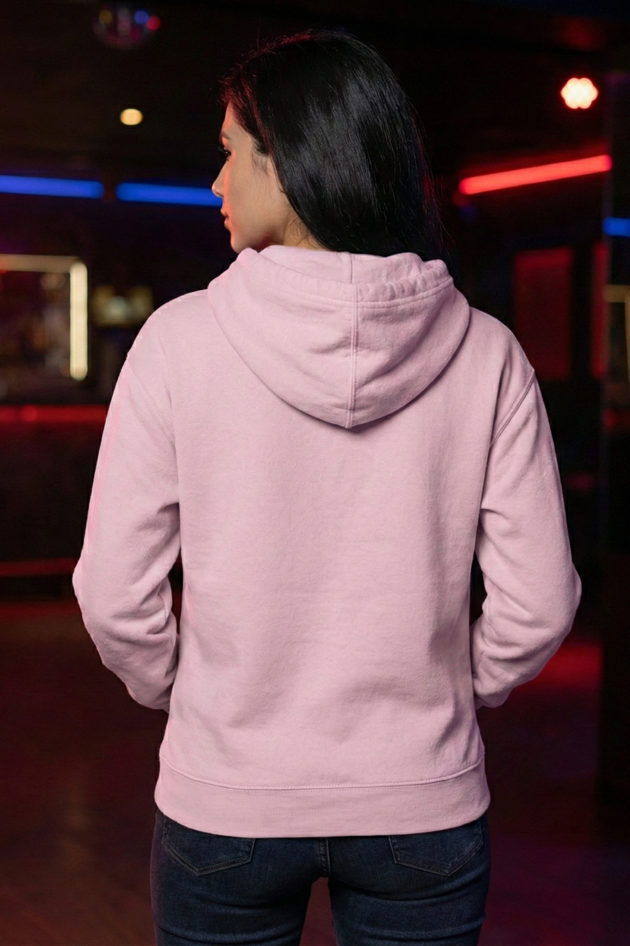 Unisex Light Baby Pink Charming Illustrated Christmas Hoodie