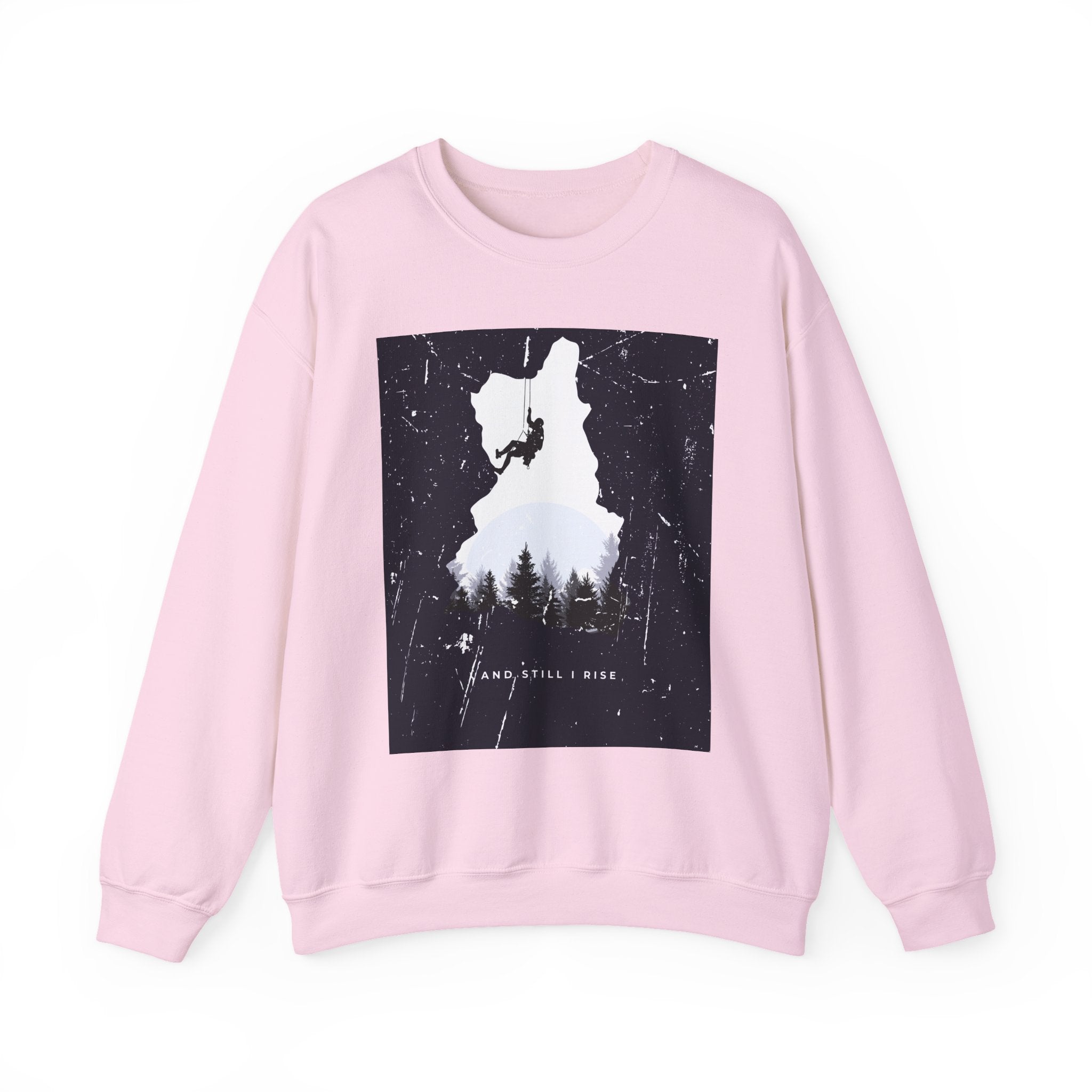 Climbing Silhouette Crewneck Sweatshirt — “Climb. Chill. Repeat.” Mountain Graphic