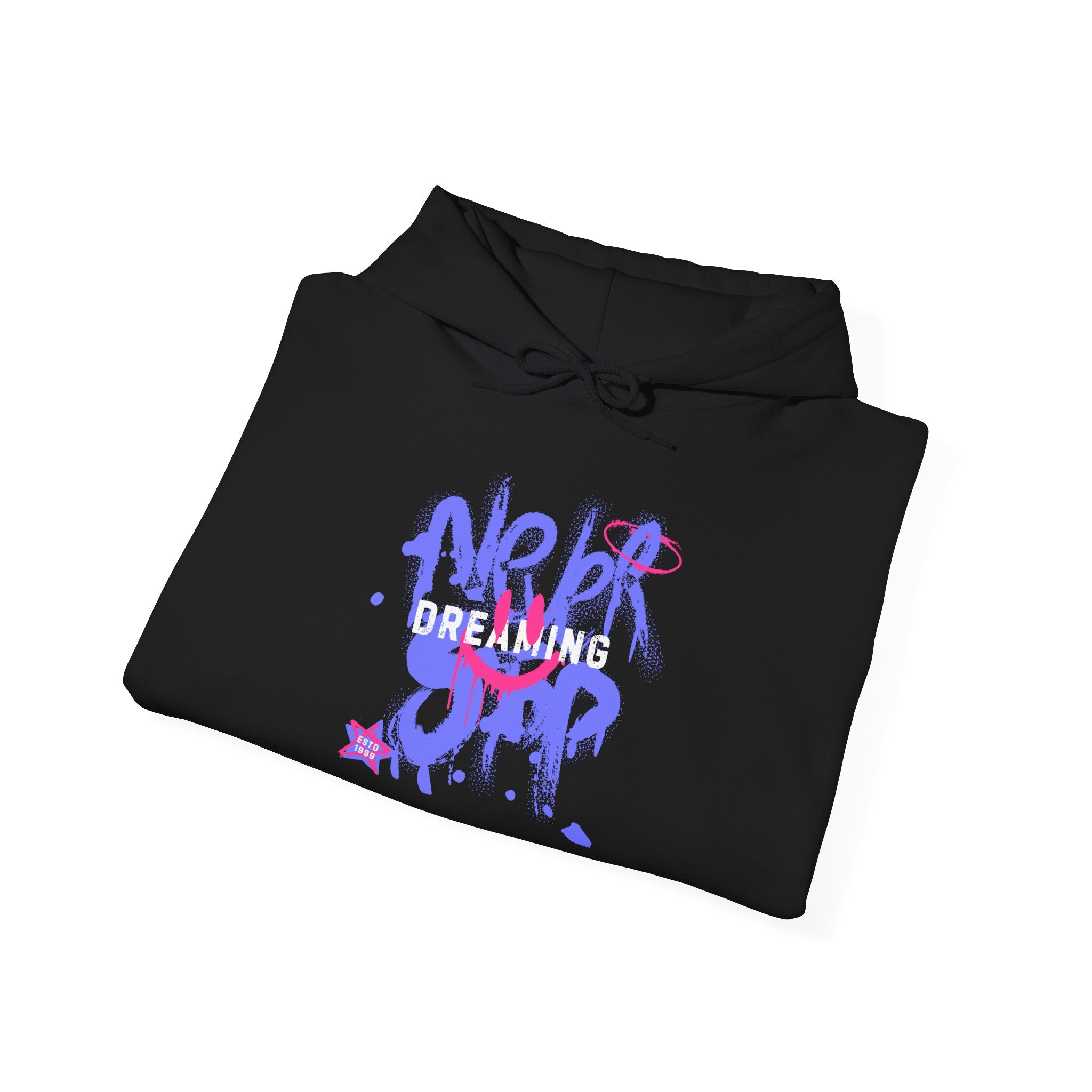 Graffiti Smile Hoodie — Playful Drip Streetwear Pullover
