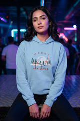 Unisex Baby Blue Charming Illustrated Christmas Hoodie