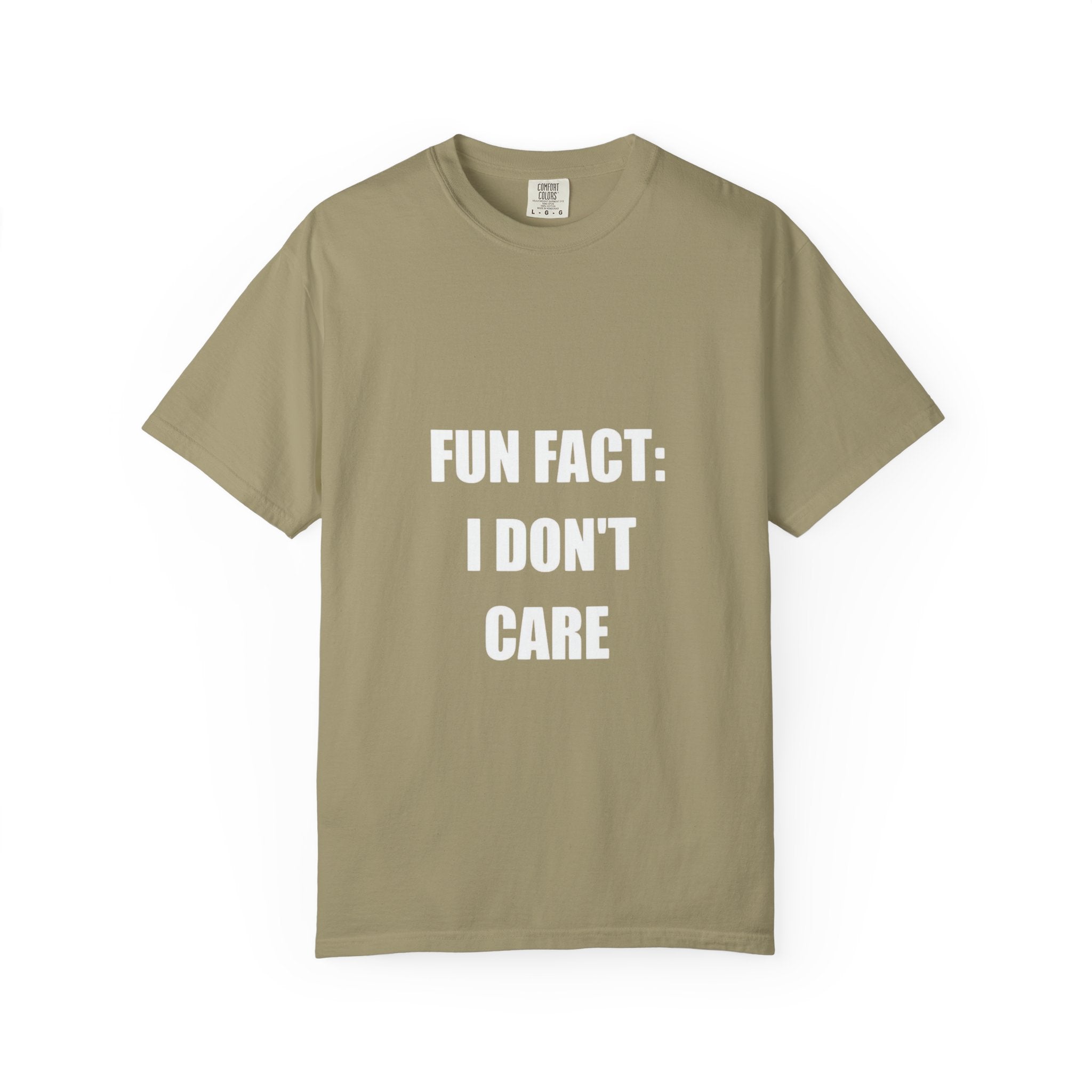 I Don't Care T-Shirt — Funny Graphic Tee, 'FUN FACT: I DON'T CARE' Casual Statement Shirt