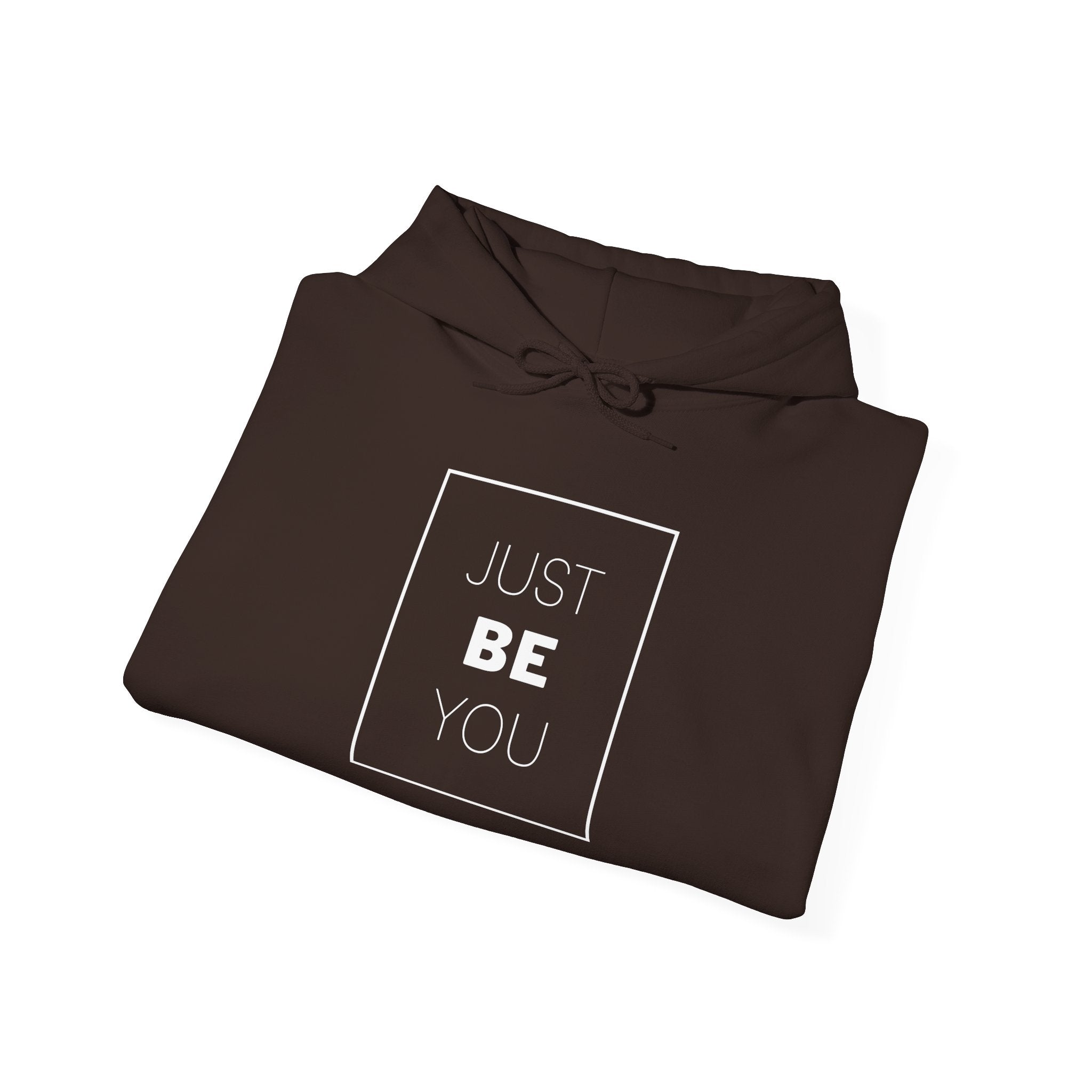 Just Be You Hoodie — Minimalist Inspirational Black Pullover