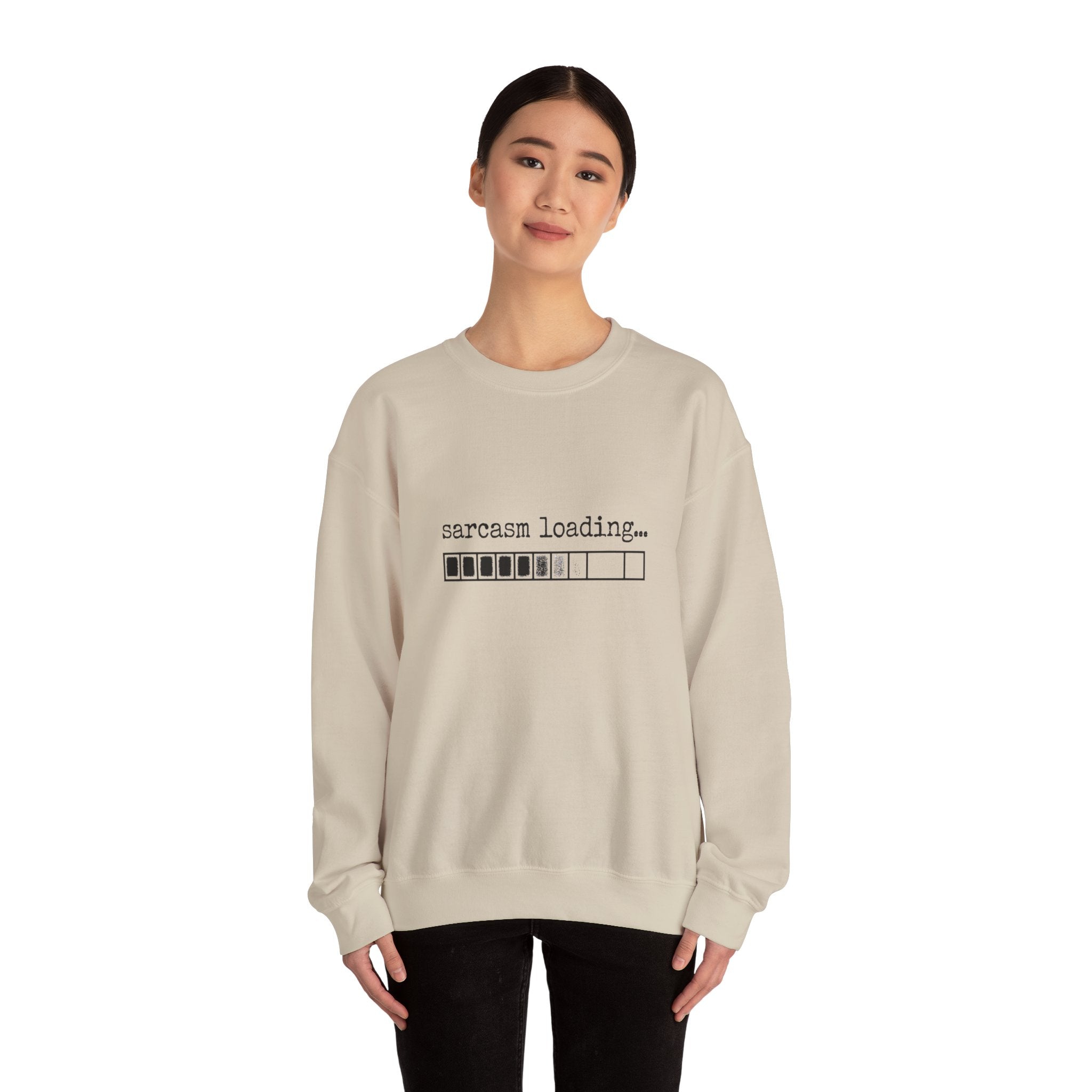 Sarcasm Loading Sweatshirt — Funny Loading Bar Crewneck