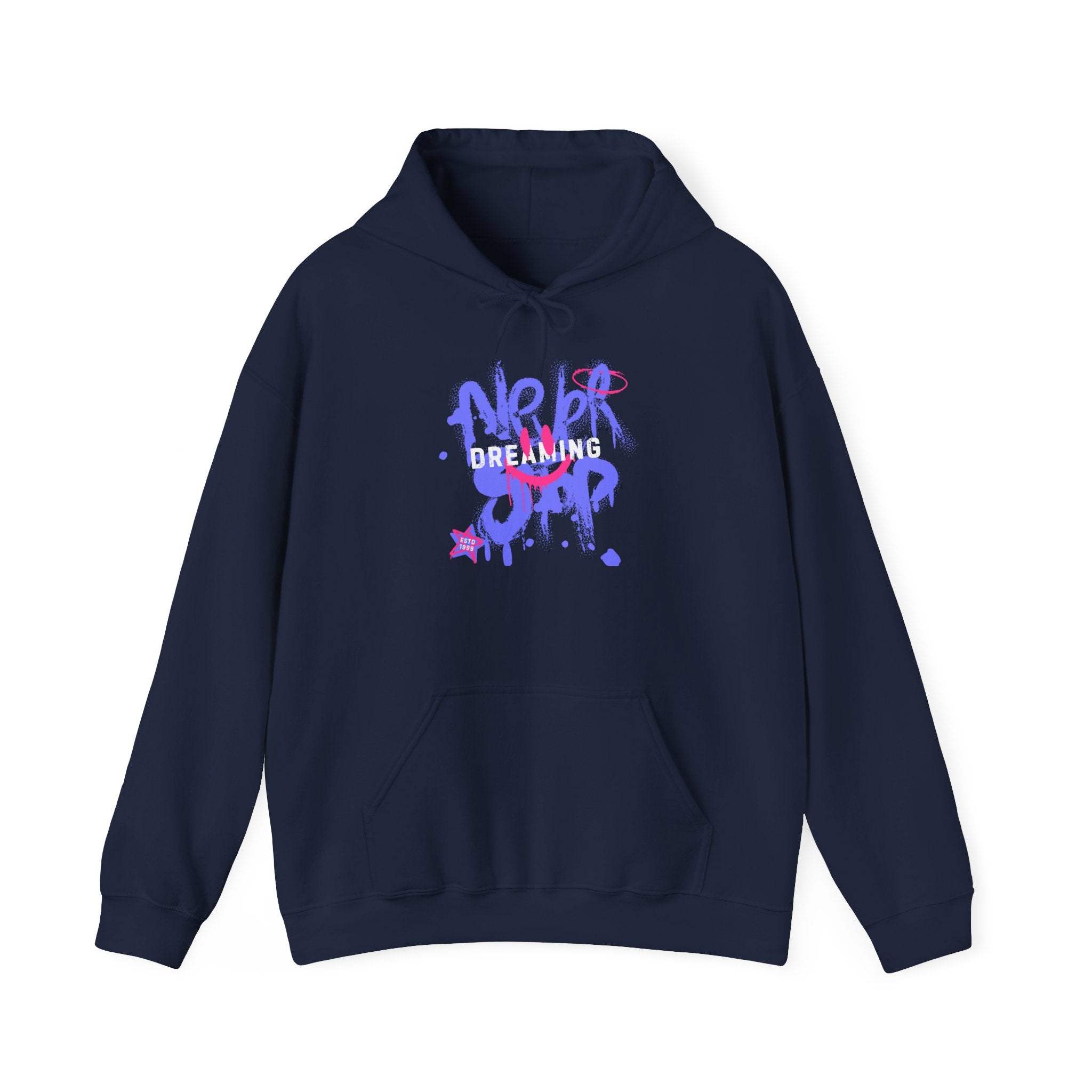 Graffiti Smile Hoodie — Playful Drip Streetwear Pullover