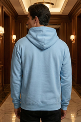 Unisex Baby Blue Cozy Holiday Greetings Graphic Hoodie