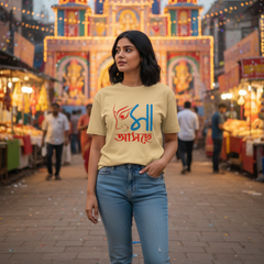 Unisex Maa Asche Durga Puja Celebration Classic Crew T-Shirt