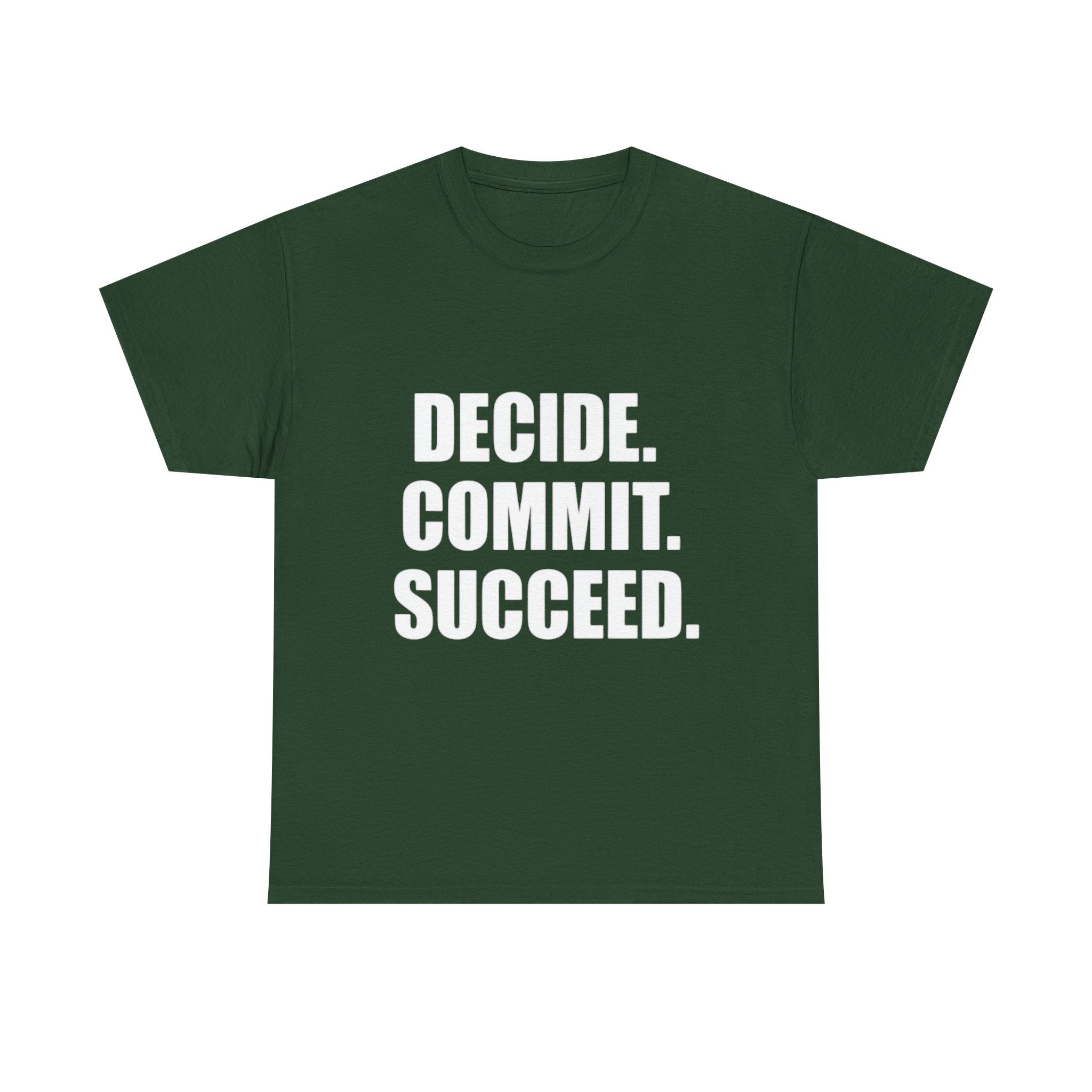 Decide. Commit. Succeed. Tee — Motivational Men's Black T-Shirt