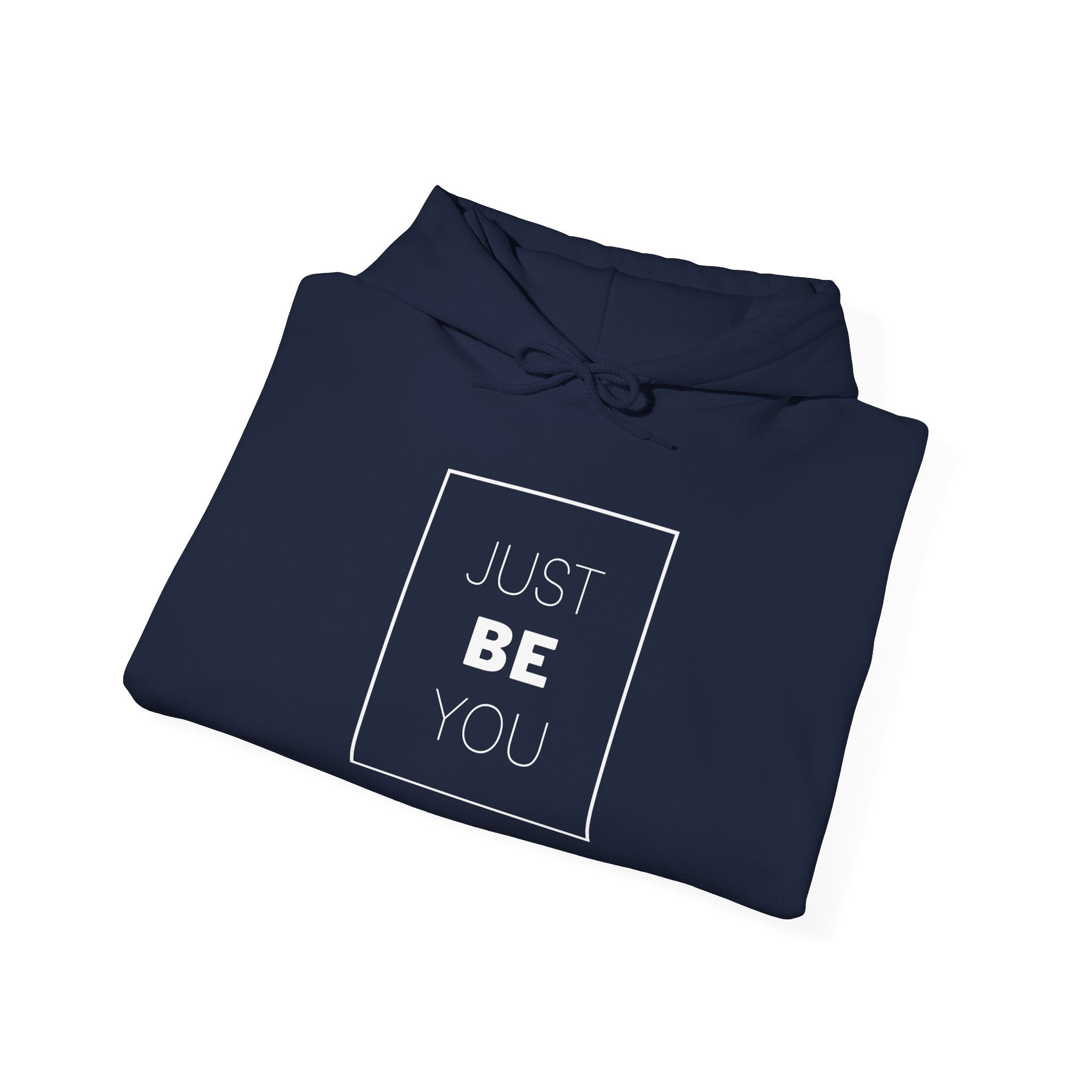 Just Be You Hoodie — Minimalist Inspirational Black Pullover