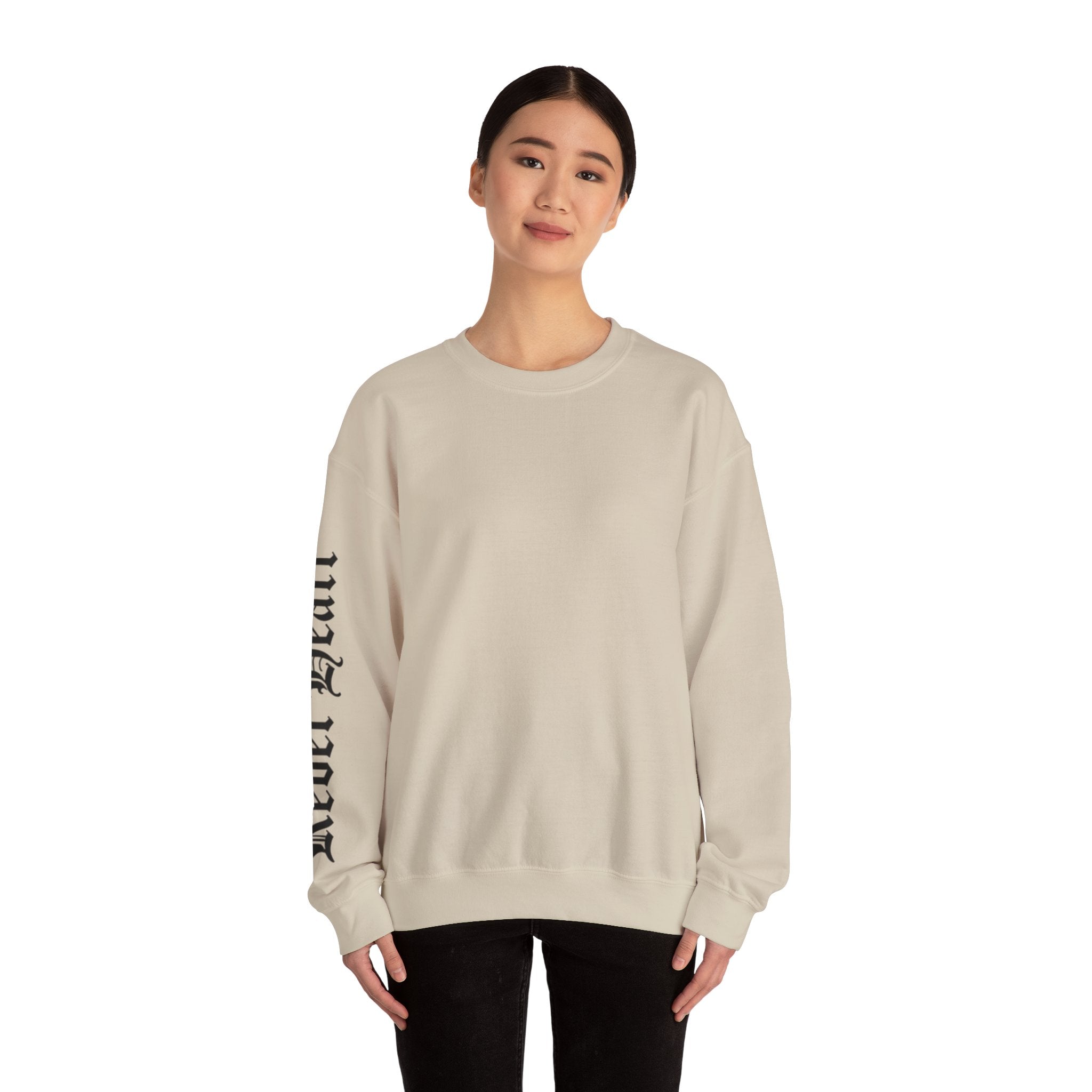 Crewneck Sweatshirt — Gothic 'Heal Each' Sleeve Script