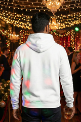 Unisex White Cozy Holiday Greetings Graphic Hoodie