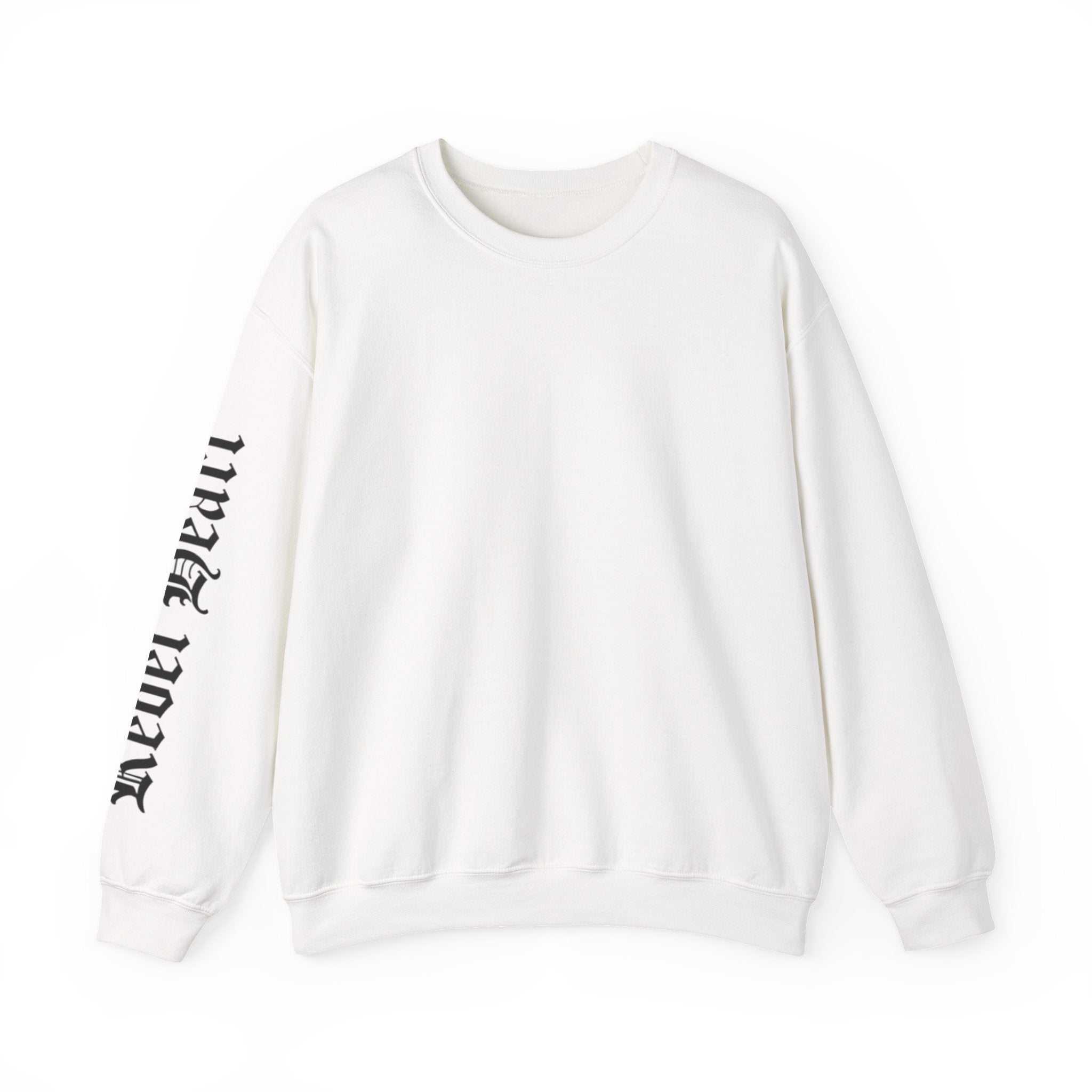 Crewneck Sweatshirt — Gothic 'Heal Each' Sleeve Script