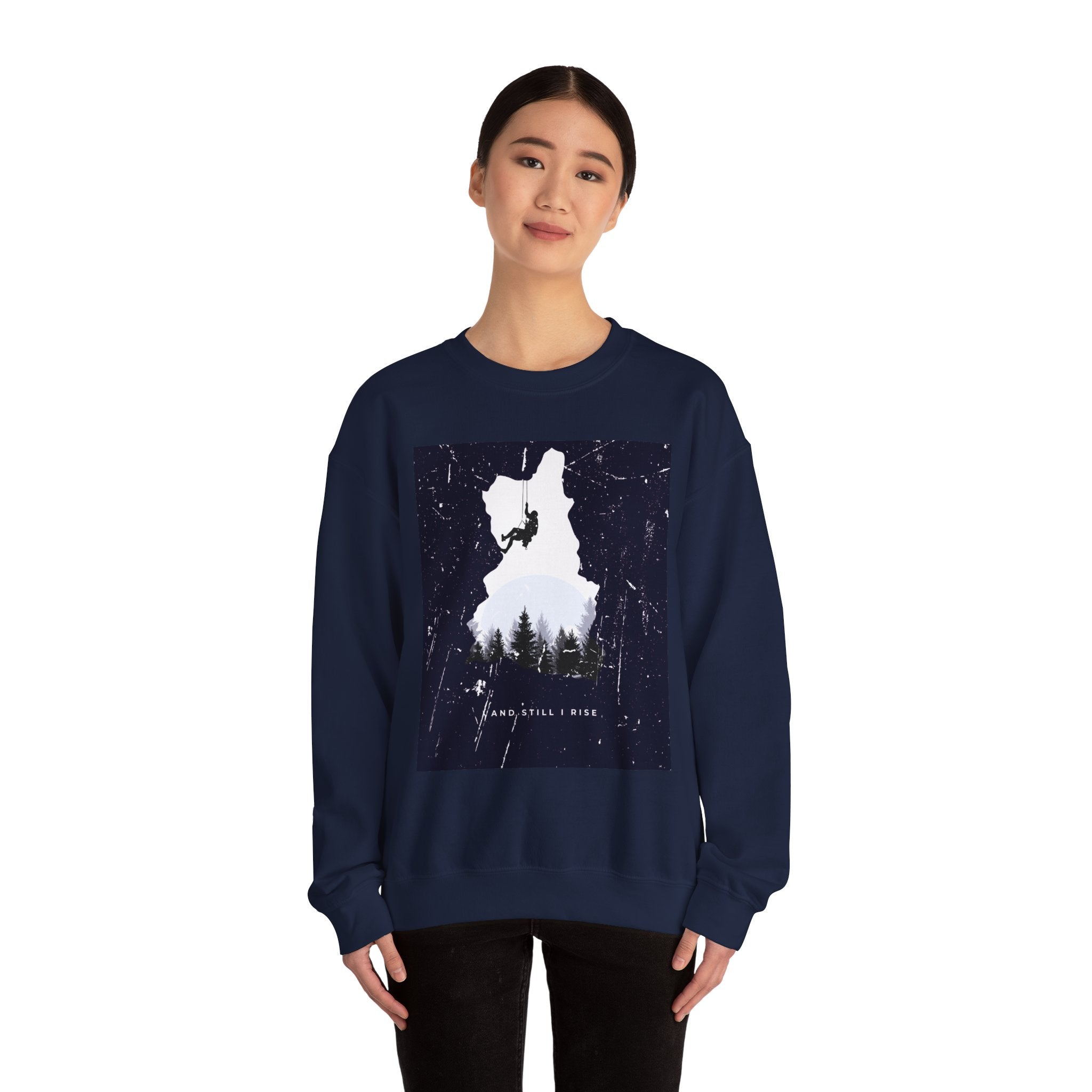 Climbing Silhouette Crewneck Sweatshirt — “Climb. Chill. Repeat.” Mountain Graphic