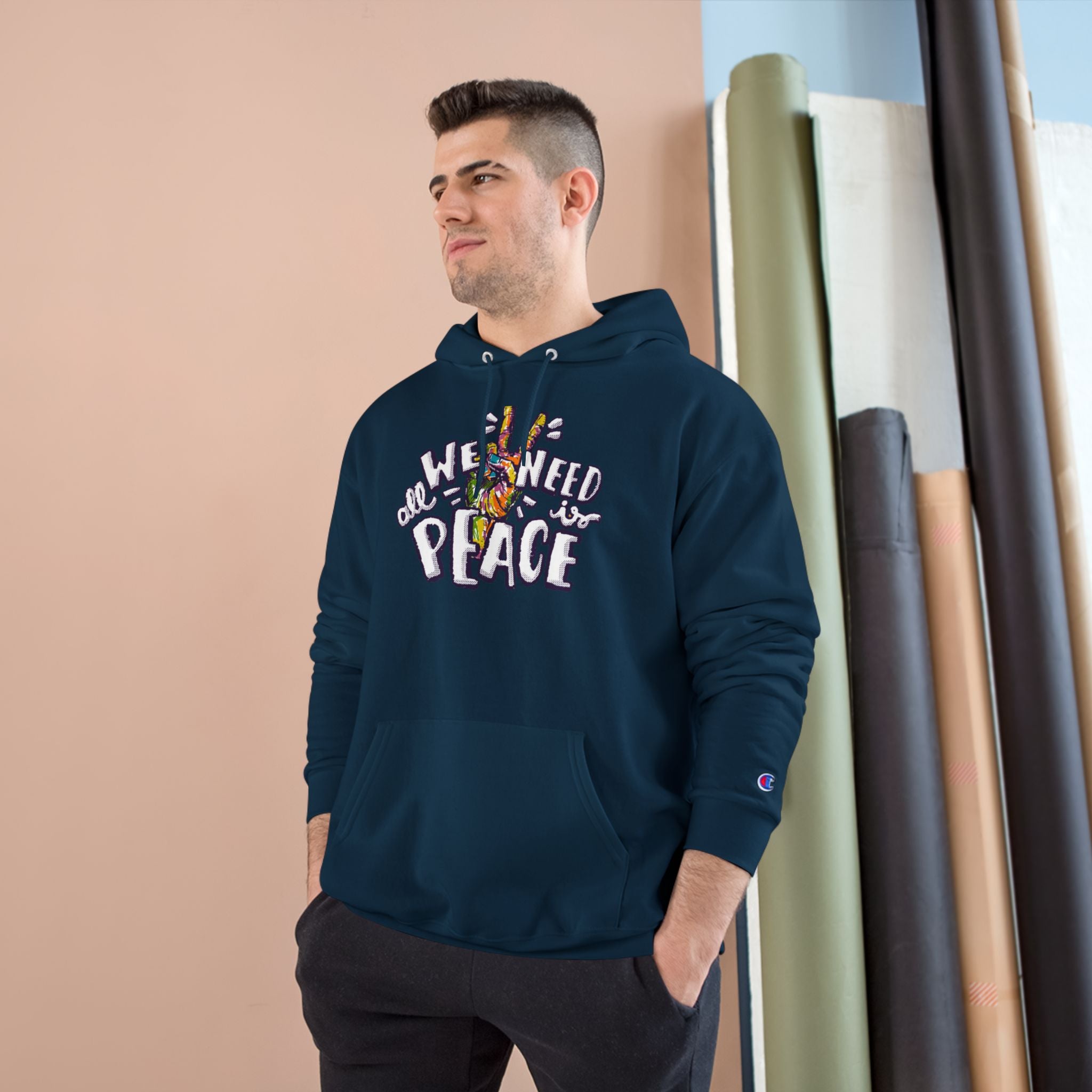 Hoodie — 'All We Need Is Peace' Graphic Pullover