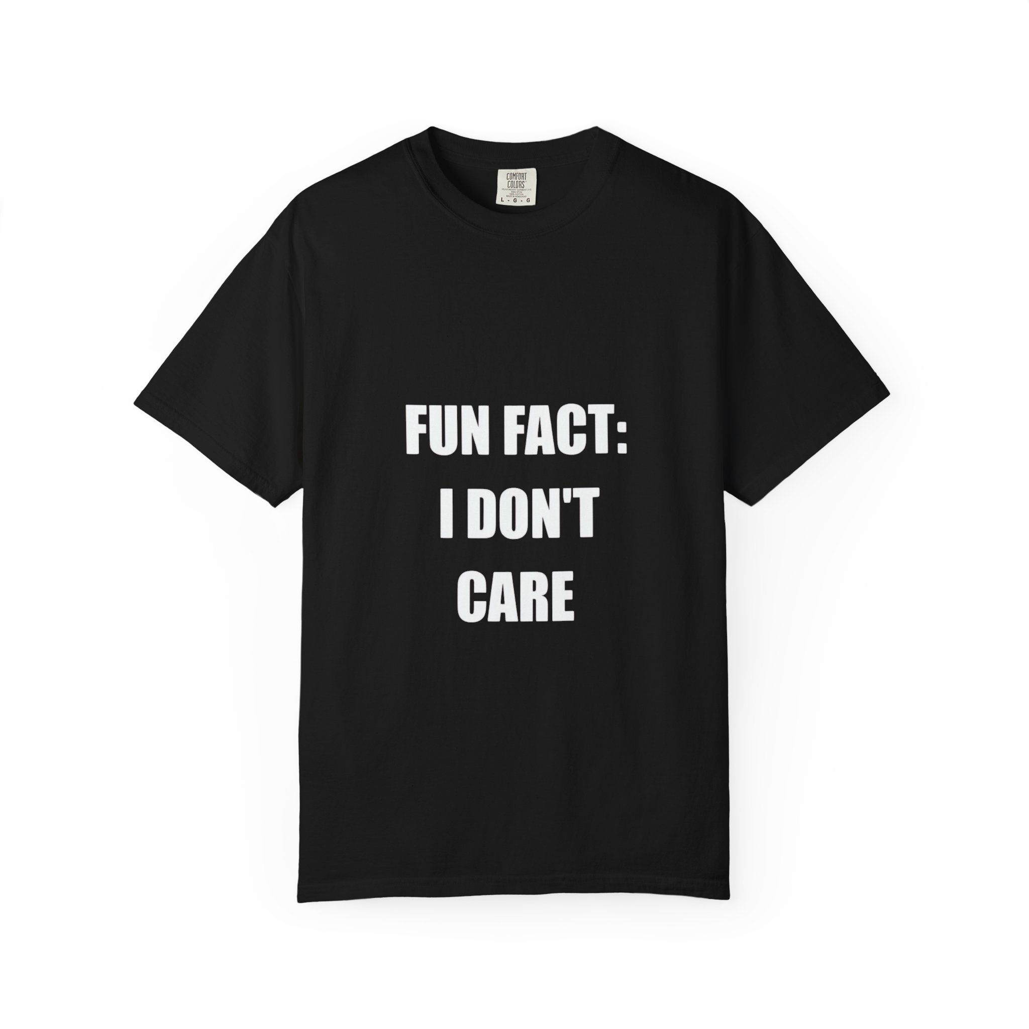 I Don't Care T-Shirt — Funny Graphic Tee, 'FUN FACT: I DON'T CARE' Casual Statement Shirt