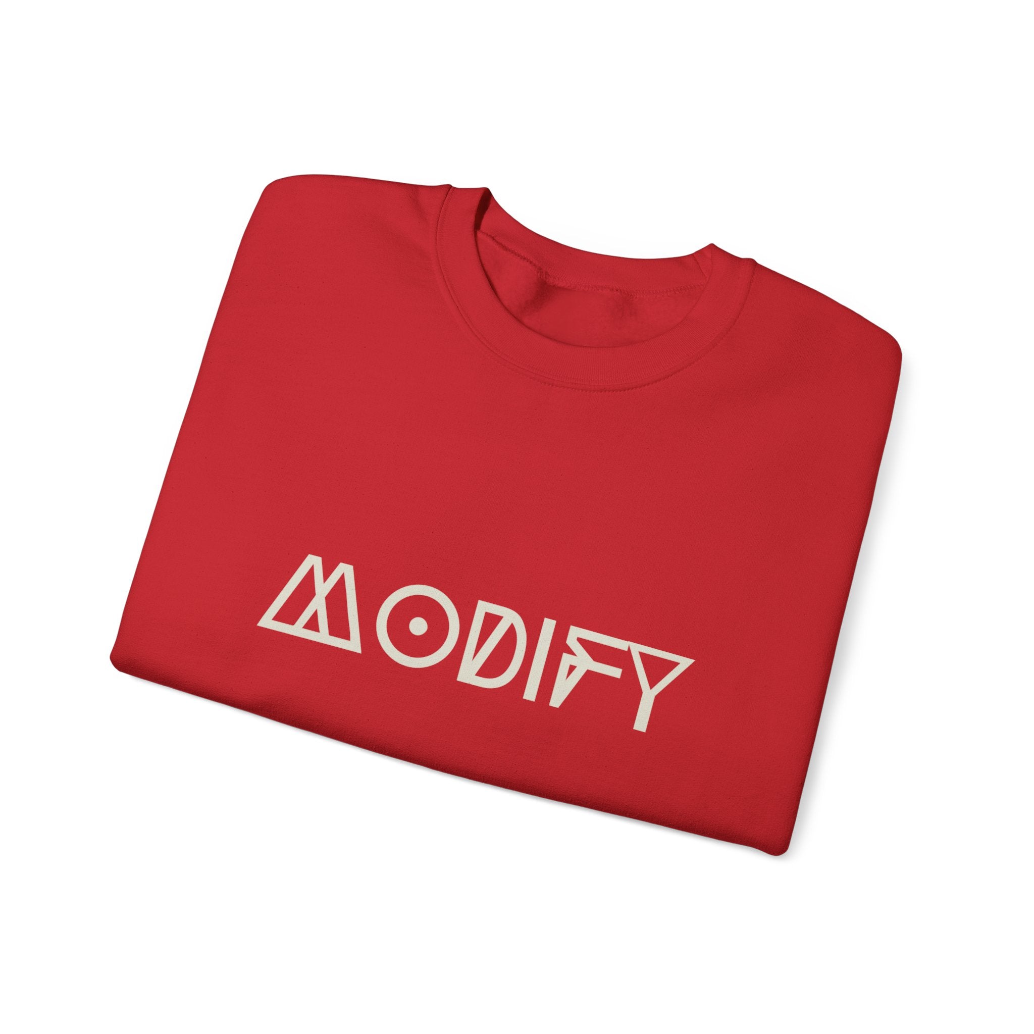Modify Crewneck Sweatshirt — Minimalist Geometric 'MODIFY' Logo Pullover