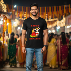 Unisex Garba Dance Black Classic Crew T-Shirt