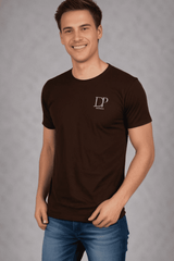 Coffee Brown Round Neck Half Sleeve T-shirt