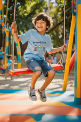 Boys Skyblue Round Neck Half Sleeve Dosti T-shirt