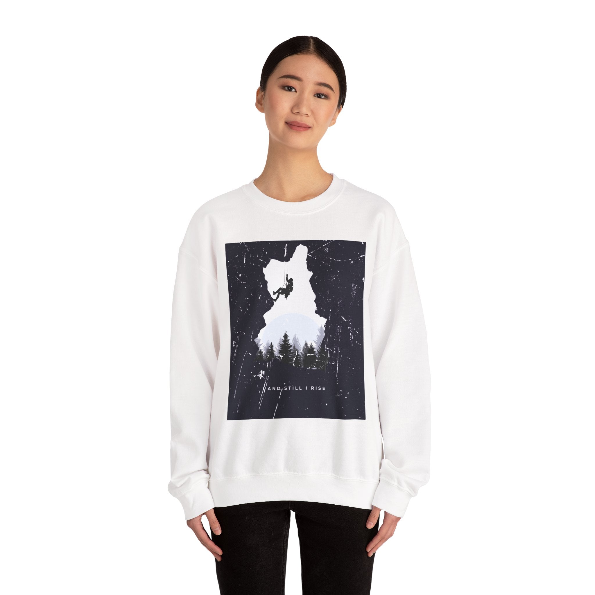 Climbing Silhouette Crewneck Sweatshirt — “Climb. Chill. Repeat.” Mountain Graphic