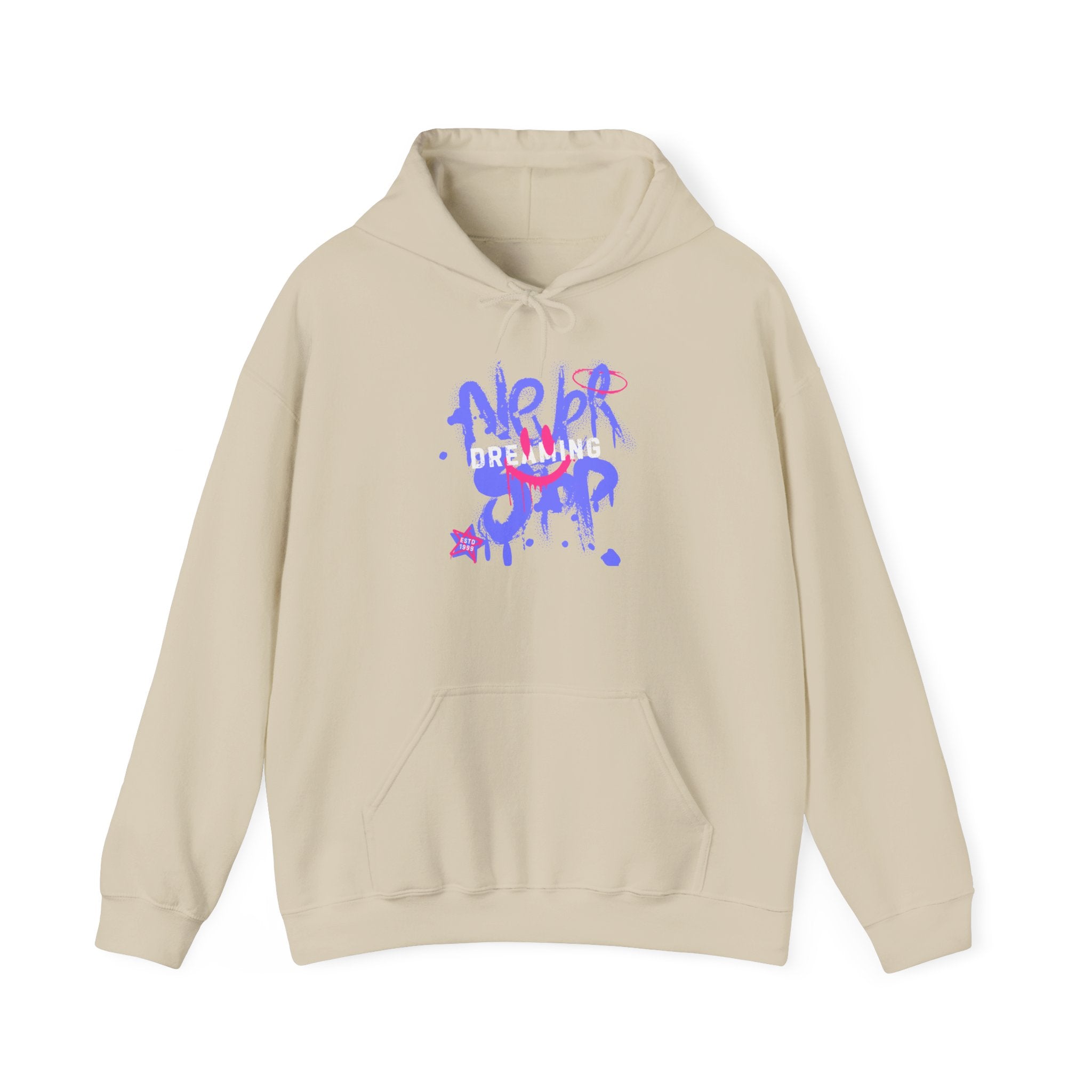 Graffiti Smile Hoodie — Playful Drip Streetwear Pullover