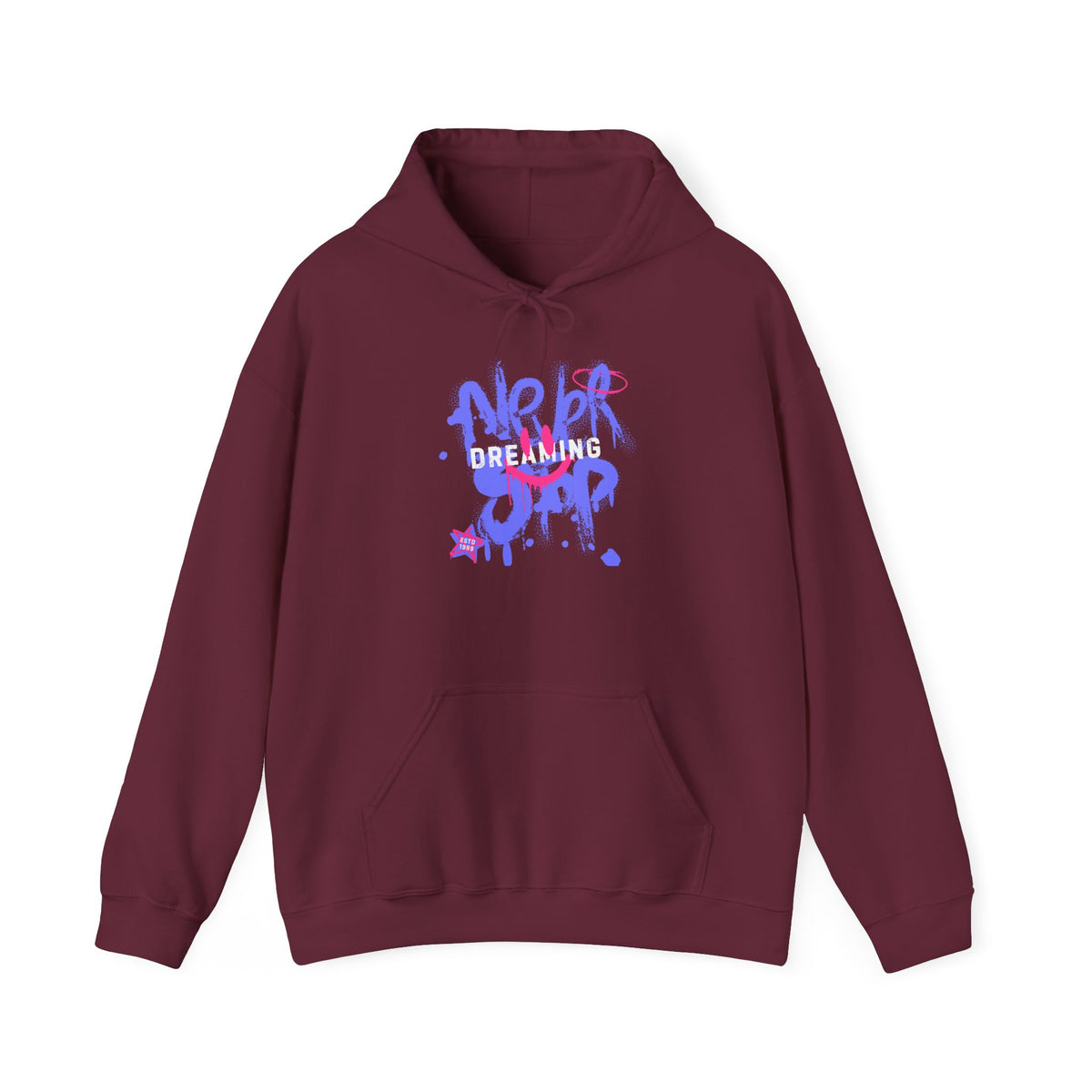 Graffiti Smile Hoodie — Playful Drip Streetwear Pullover