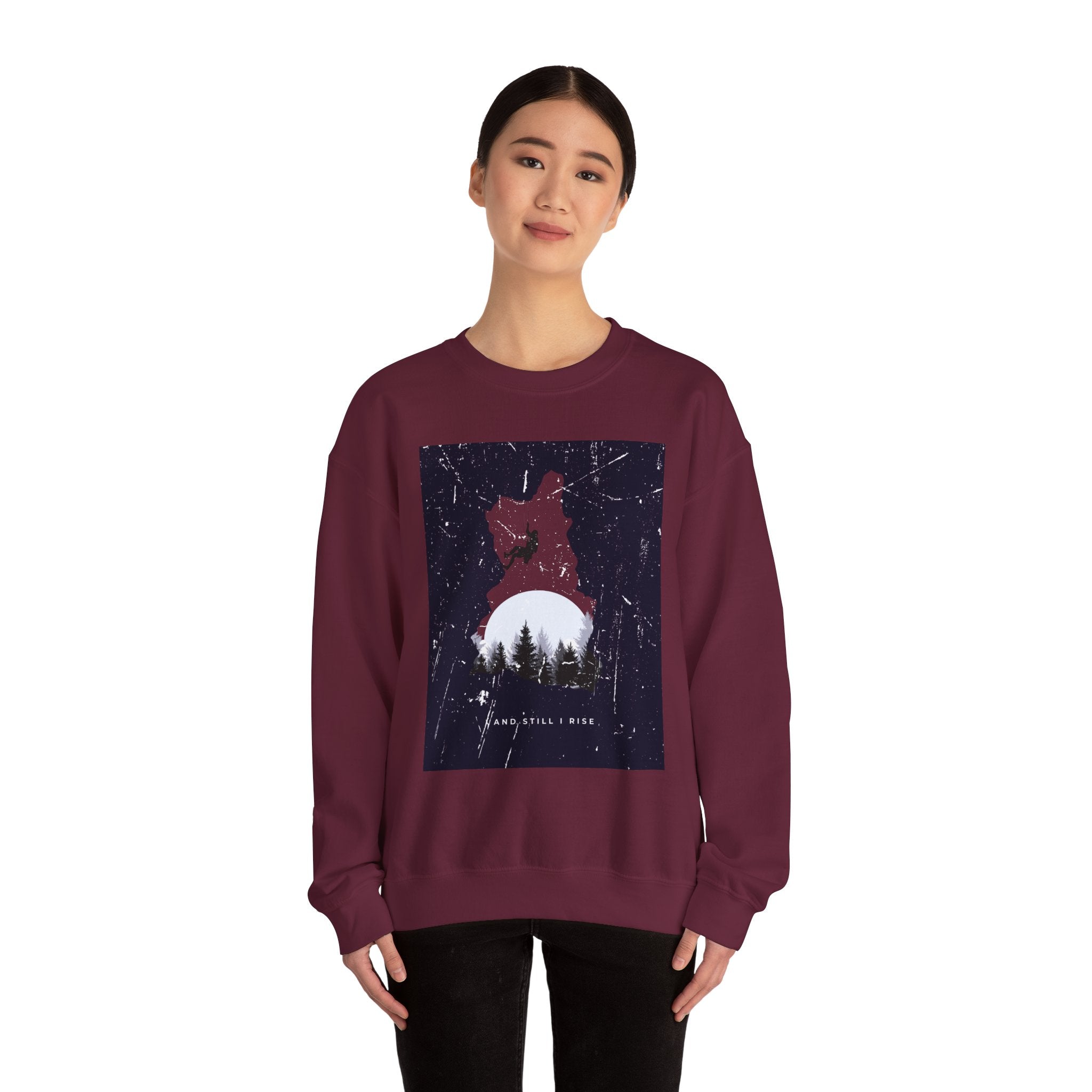Adventure Snowboarder Graphic Sweatshirt — 'Find Your Wild' Mountain Crewneck