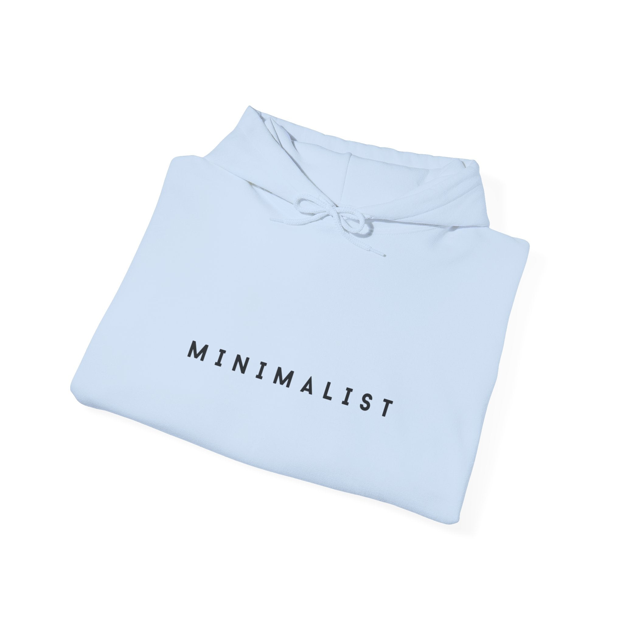 Minimalist Hoodie — Clean White 'MINIMALIST' Graphic Hooded Sweatshirt