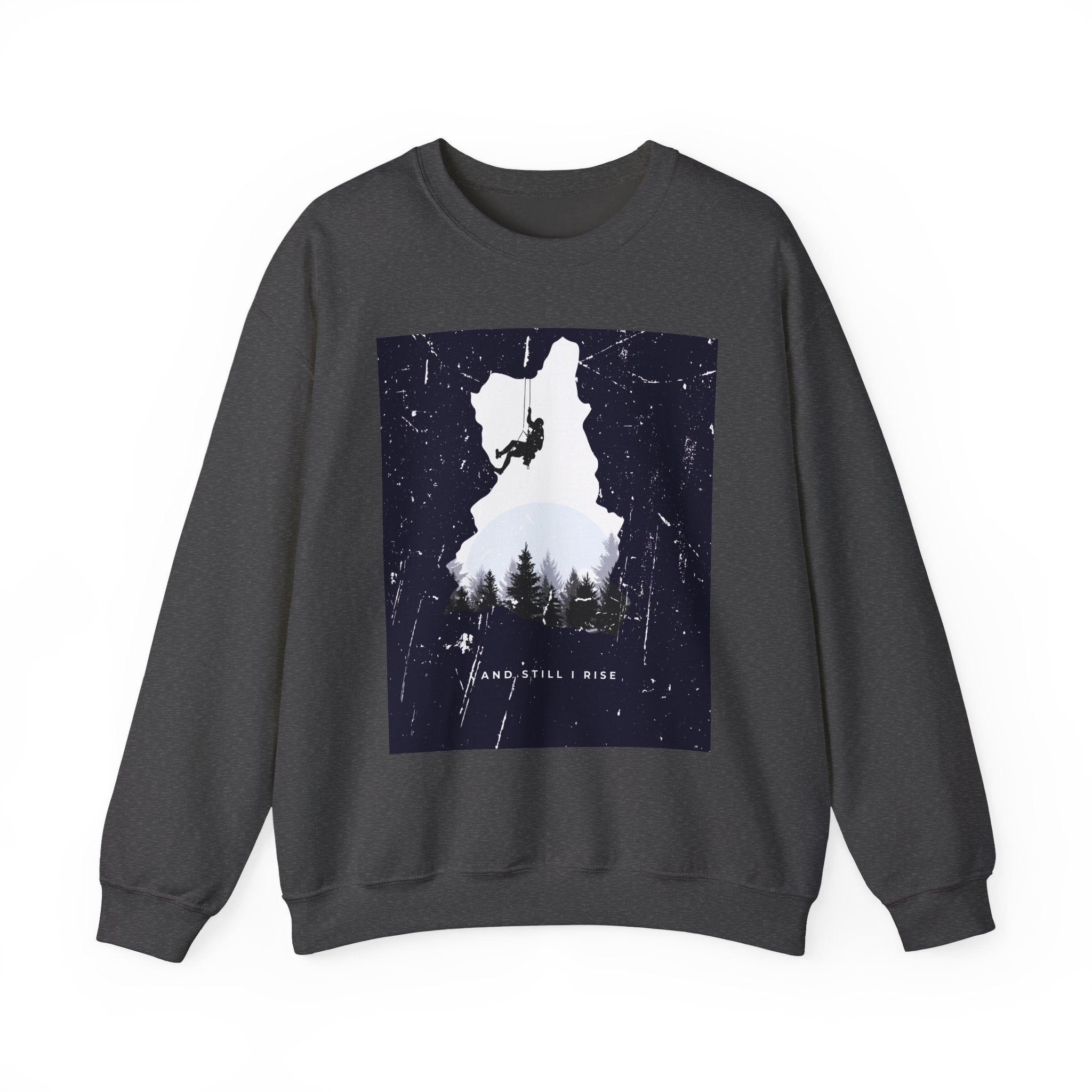 Climbing Silhouette Crewneck Sweatshirt — “Climb. Chill. Repeat.” Mountain Graphic