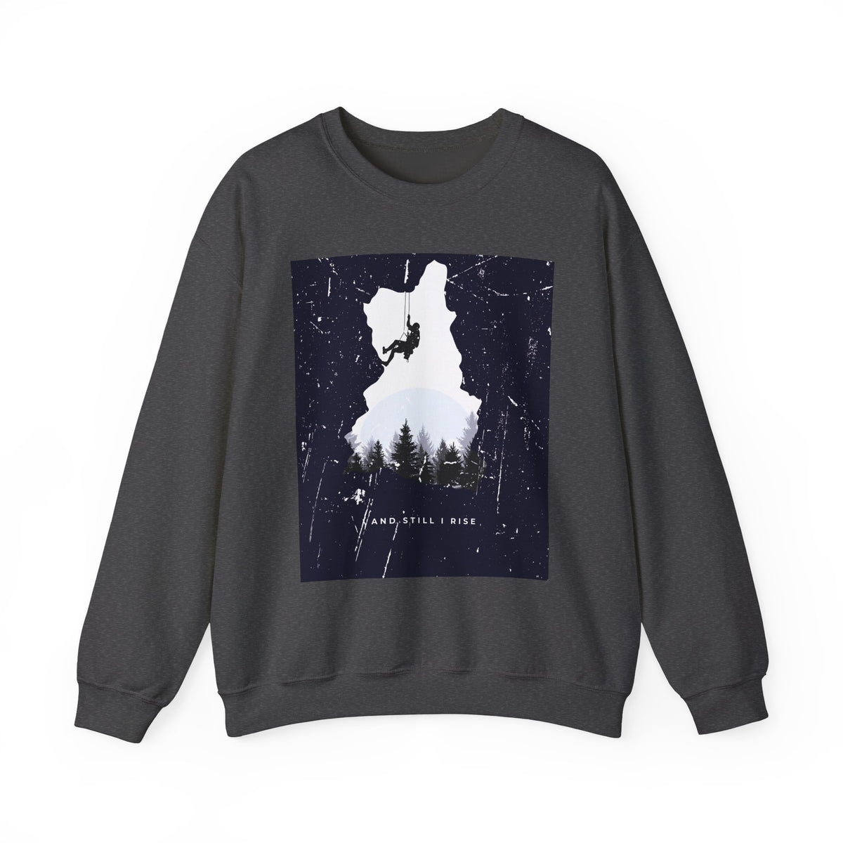 Climbing Silhouette Crewneck Sweatshirt — “Climb. Chill. Repeat.” Mountain Graphic