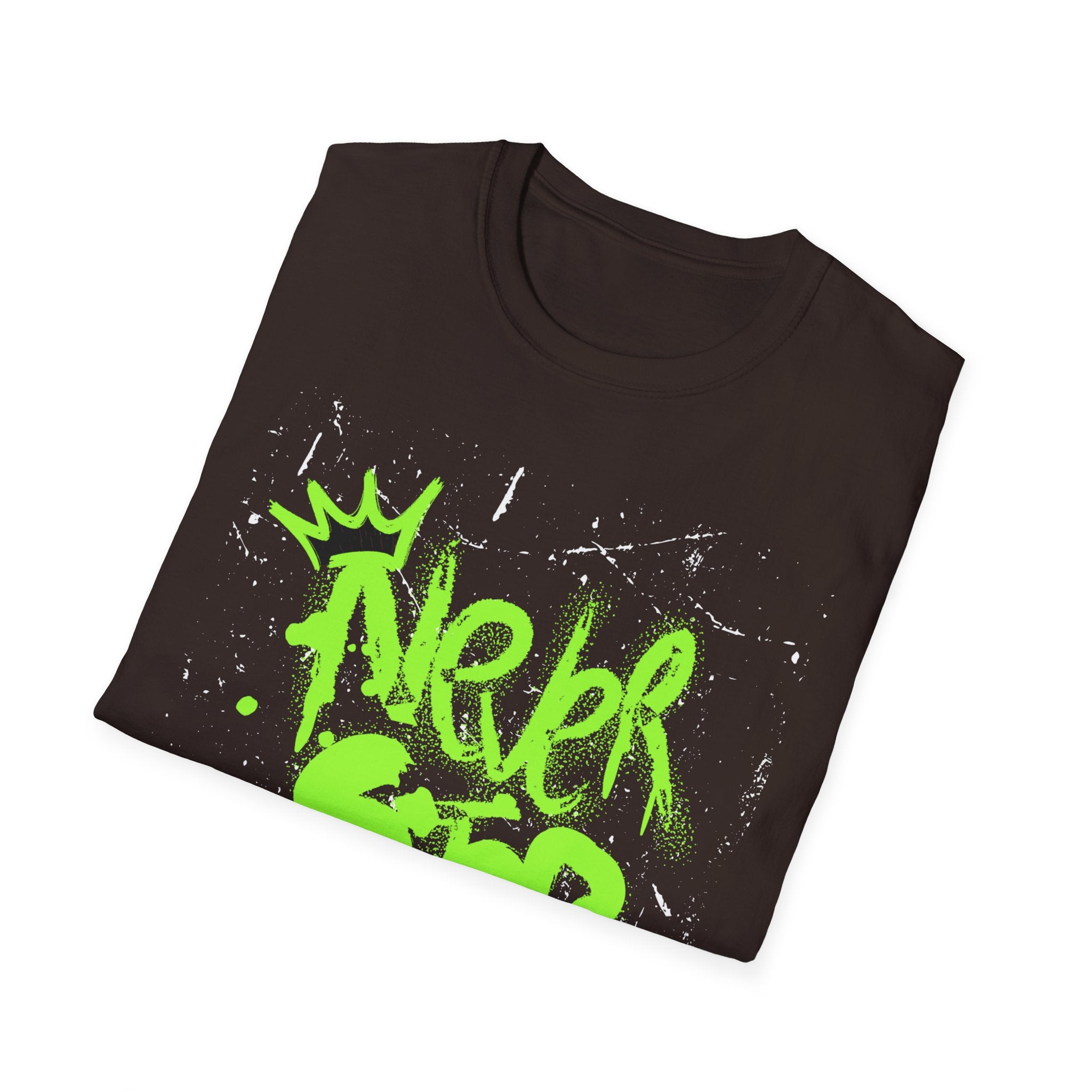 Never Stop Graffiti T-Shirt — Neon Green Street Art Tee