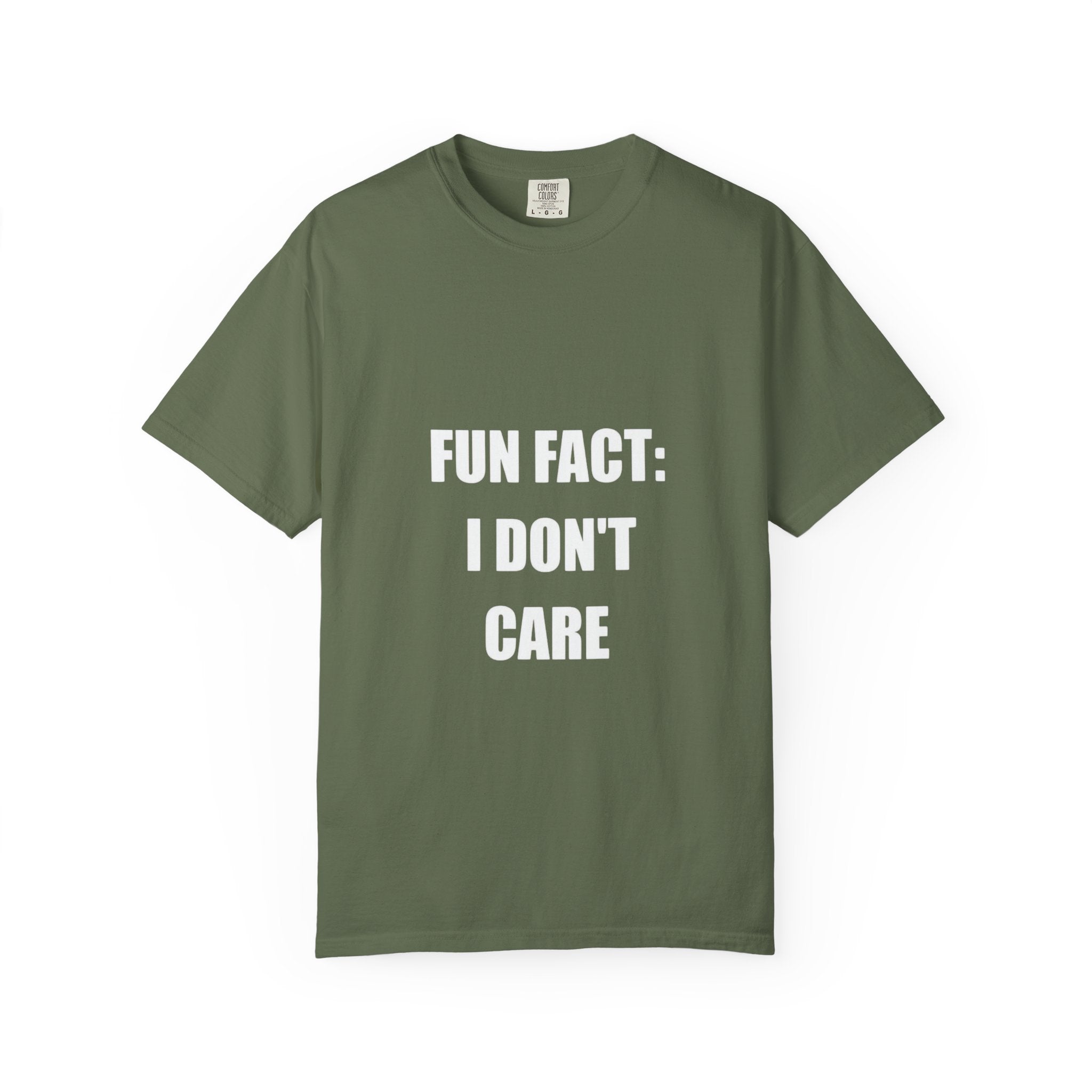 I Don't Care T-Shirt — Funny Graphic Tee, 'FUN FACT: I DON'T CARE' Casual Statement Shirt